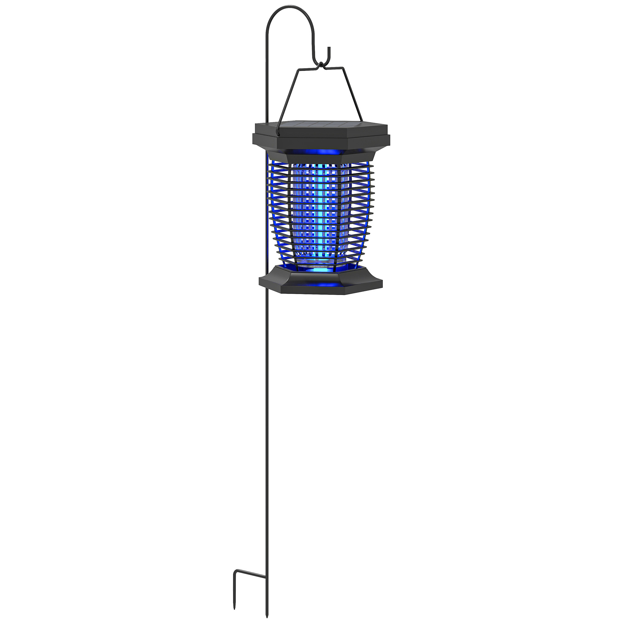 SUNVISTA 2-in-1 Electric Fly Zapper Lantern, Solar & USB Rechargeable Bug Killer Light for Indoor/Outdoor, Black - Life Essentials