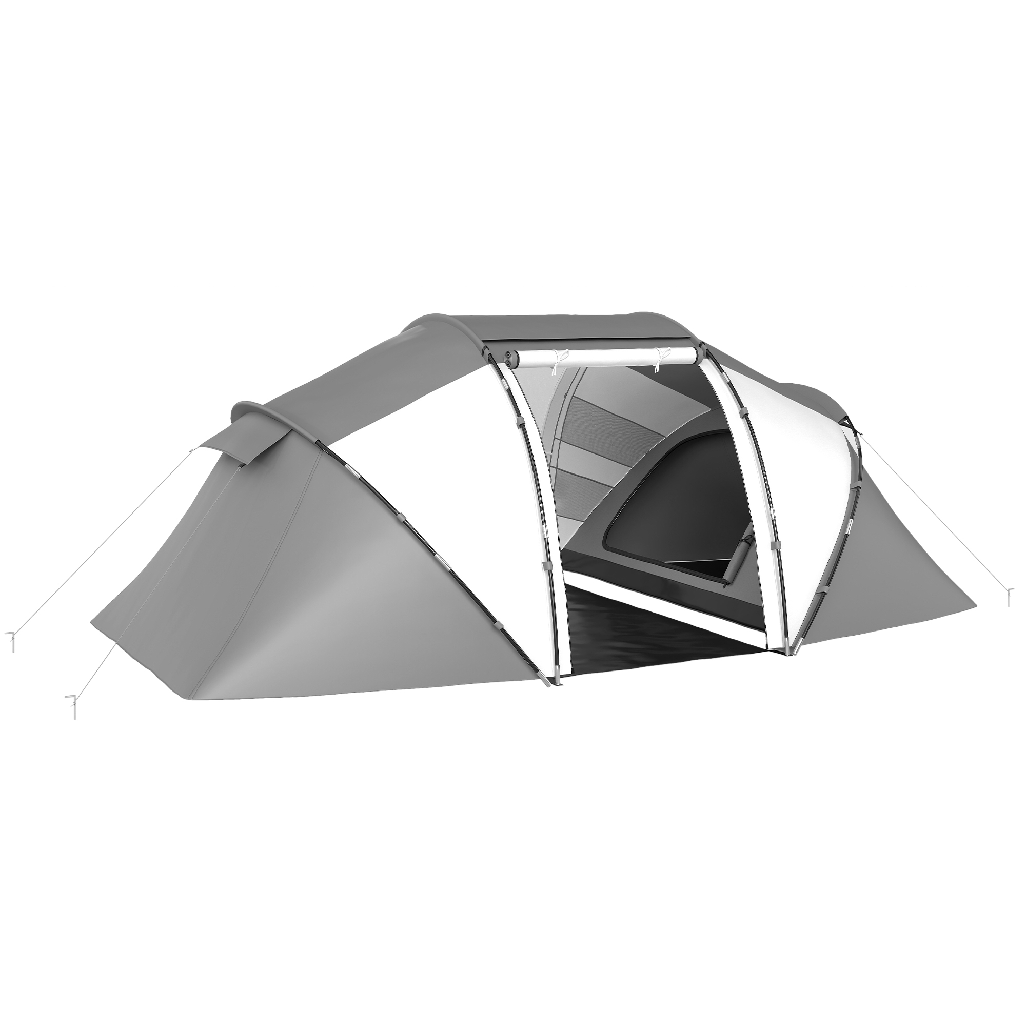SUNVISTA 4-6 Man UV Protection Camping Tent - Charcoal Grey and White - Life Essentials