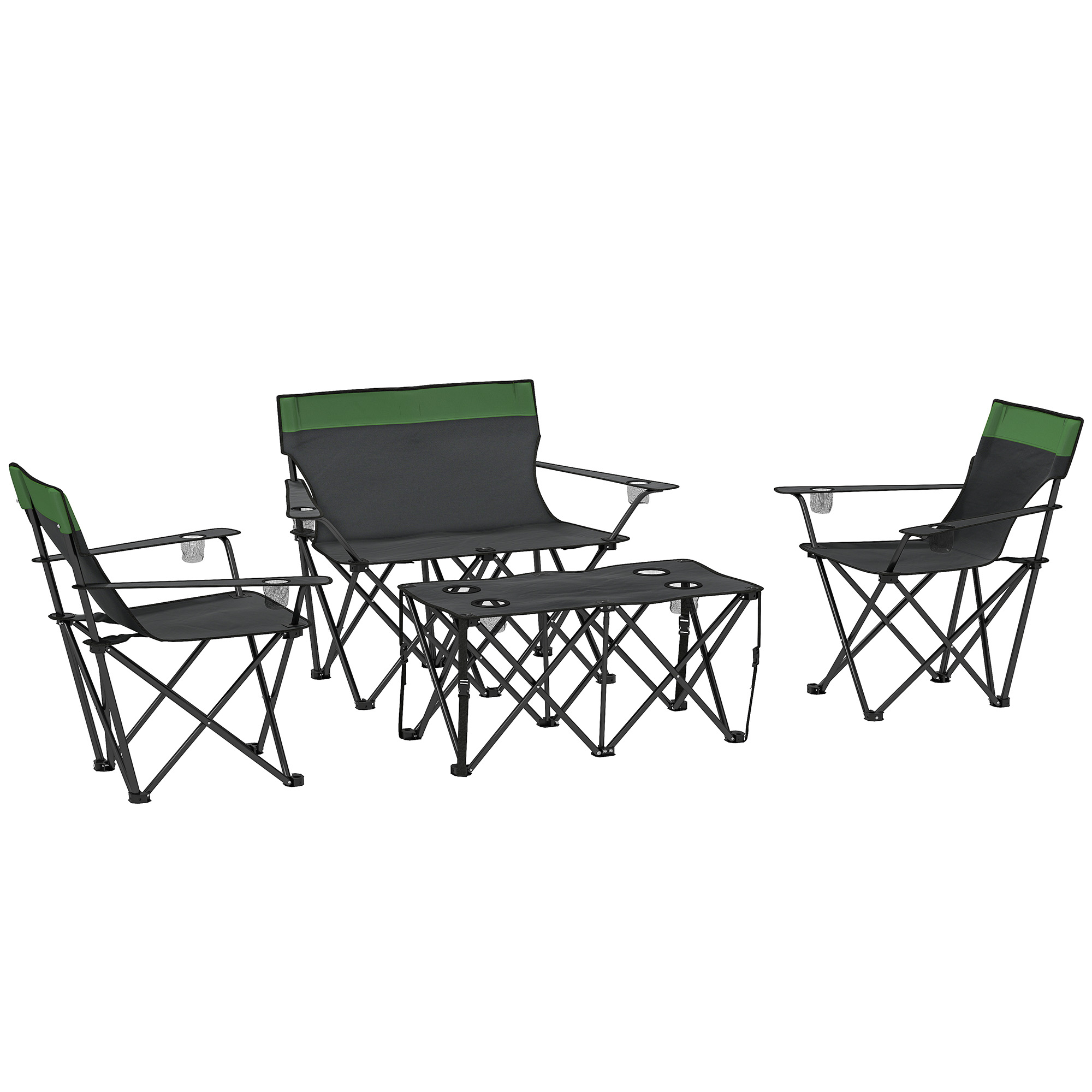 SUNVISTA Four-Piece Portable Picnic Table Set - Green - Life Essentials