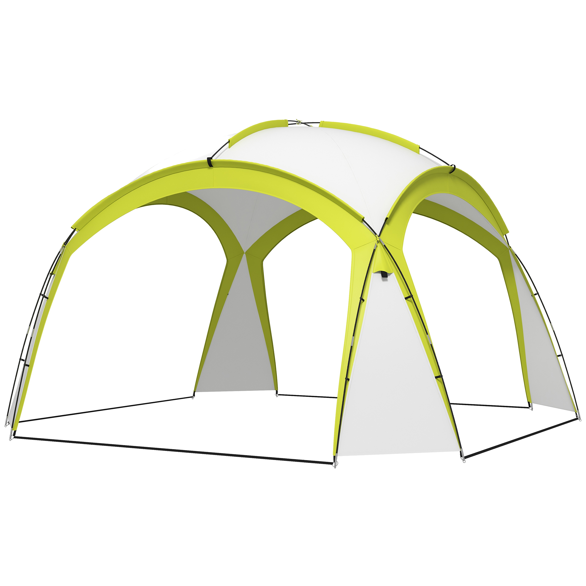 3.5 x 3.5M Camping Gazebo, Outdoor Event Shelter Dome Tent Garden Sun Shelter Patio Spire Arc Pavilion Camp Sun Shade, Green - Life Essentials