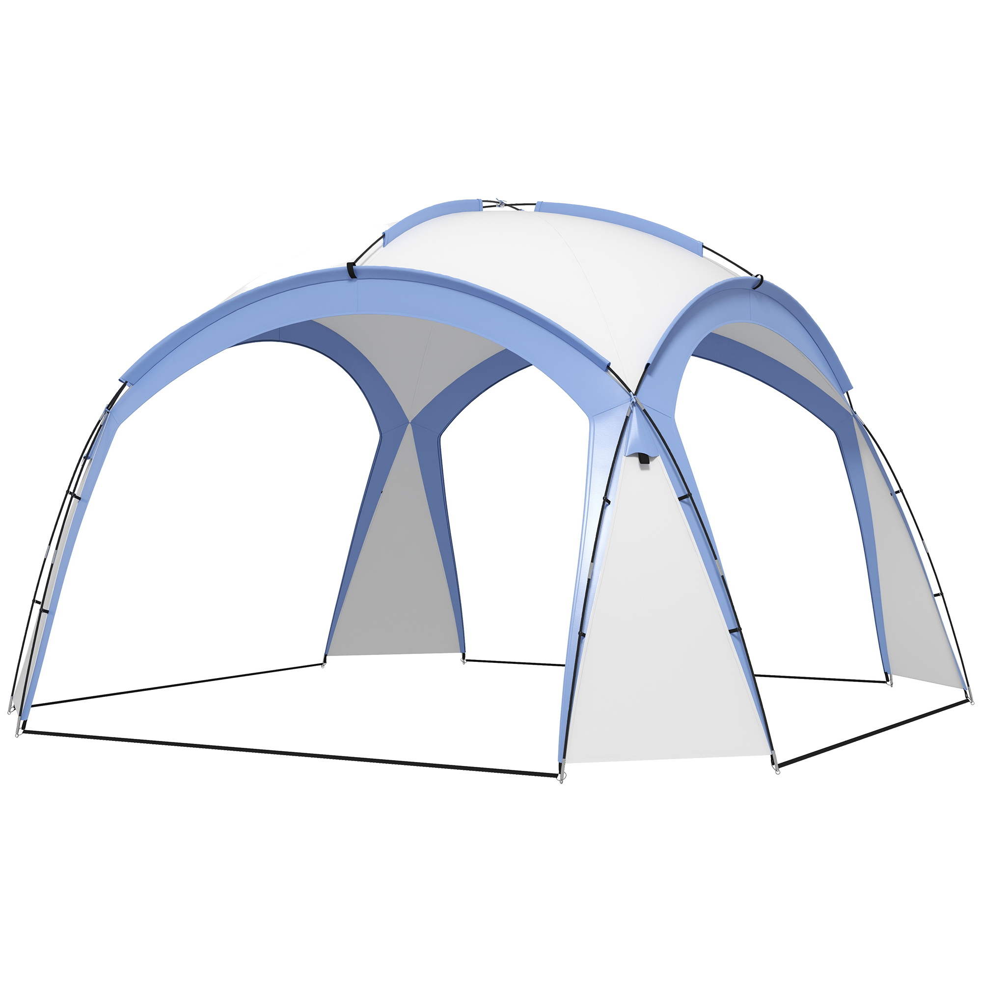 3.5 x 3.5M Camping Gazebo, Outdoor Event Shelter Dome Tent Garden Sun Shelter Patio Spire Arc Pavilion Camp Sun Shade, Light Blue - Life Essentials