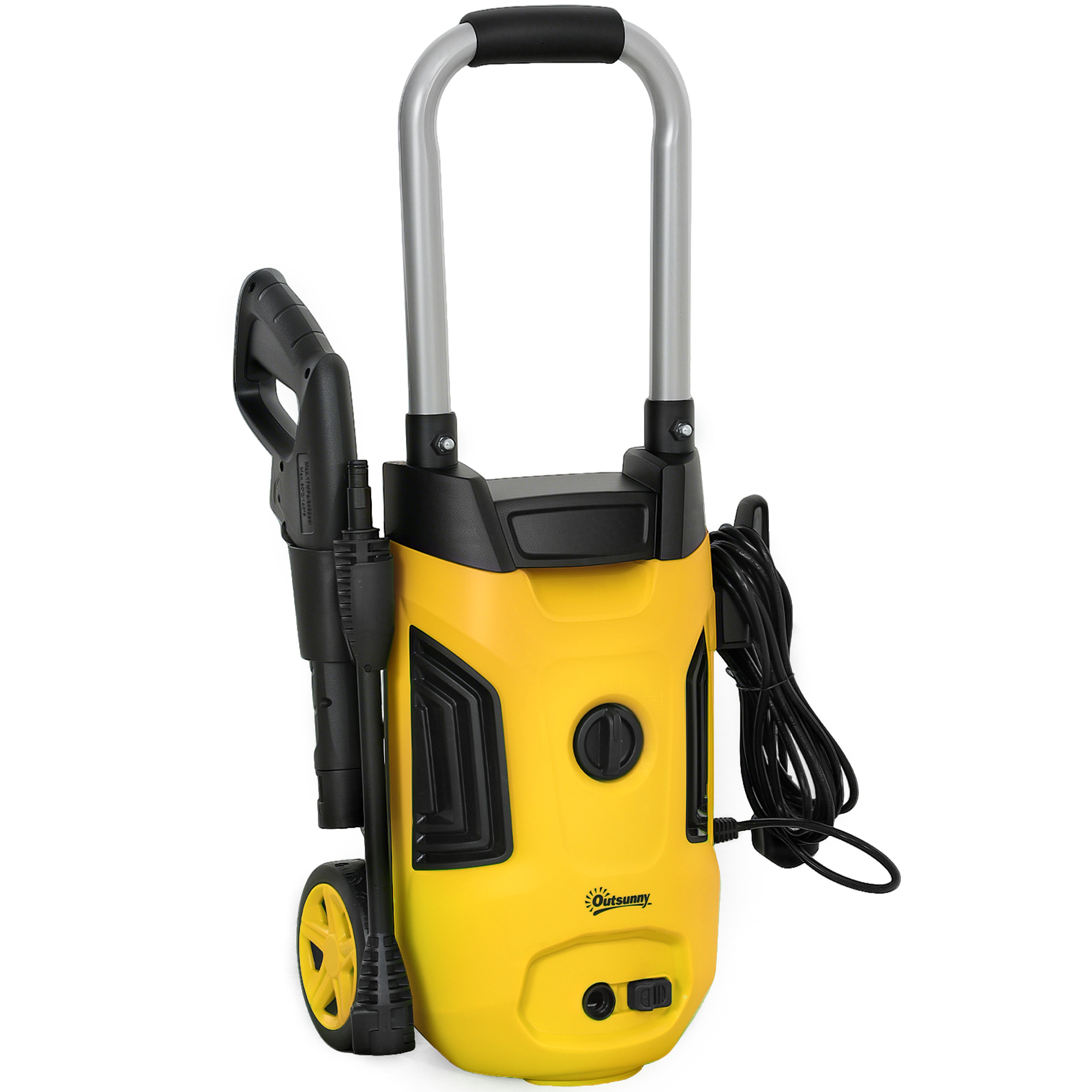 SUNVISTA 1800W Pressure Washer, 150 Bar, 420L/h Flow, Power Jet Cleaner with Nozzle & Hose - Yellow - Life Essentials