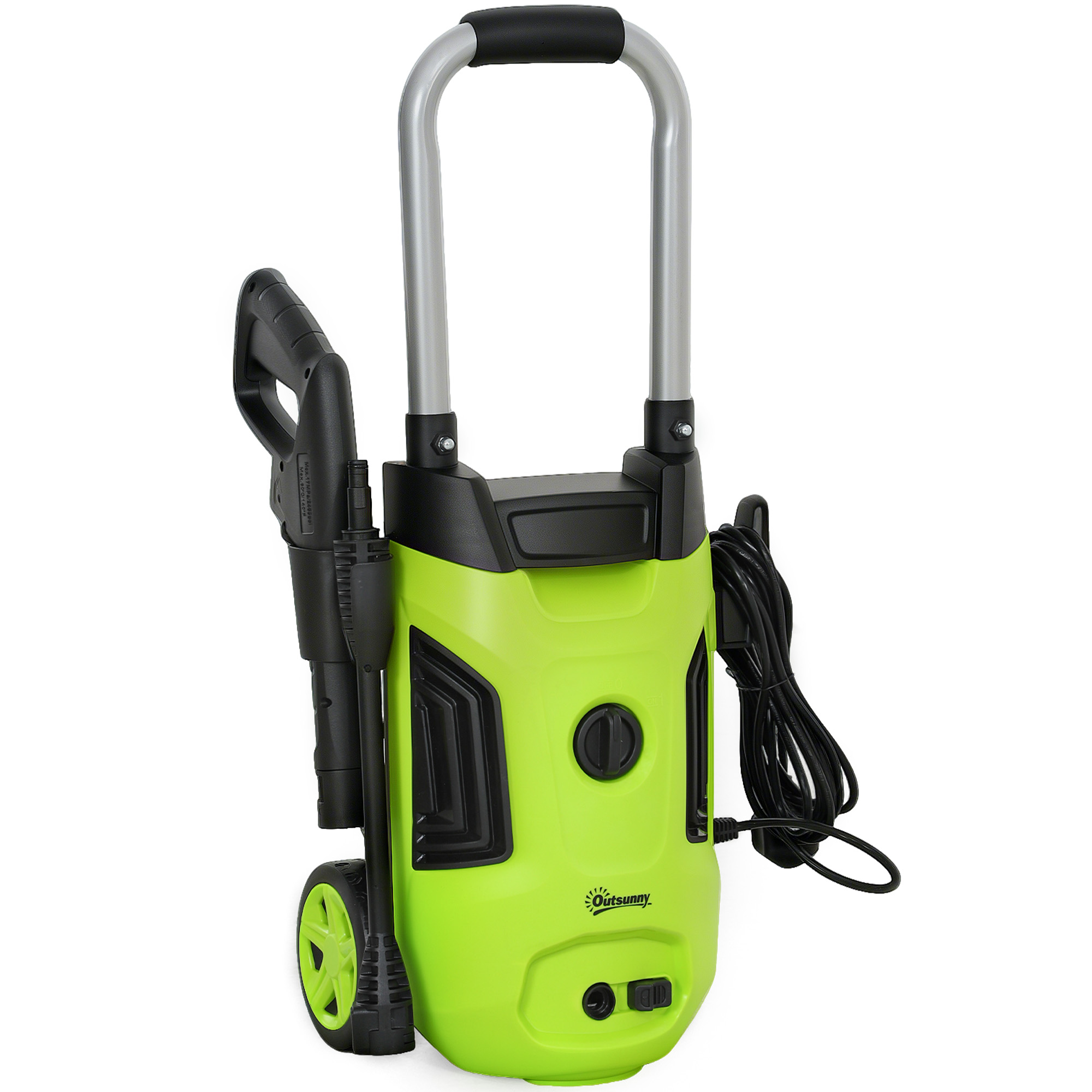 SUNVISTA 1800W Pressure Washer, 150 Bar, 420L/h Flow, Power Jet Cleaner with Nozzle & Hose - Green - Life Essentials