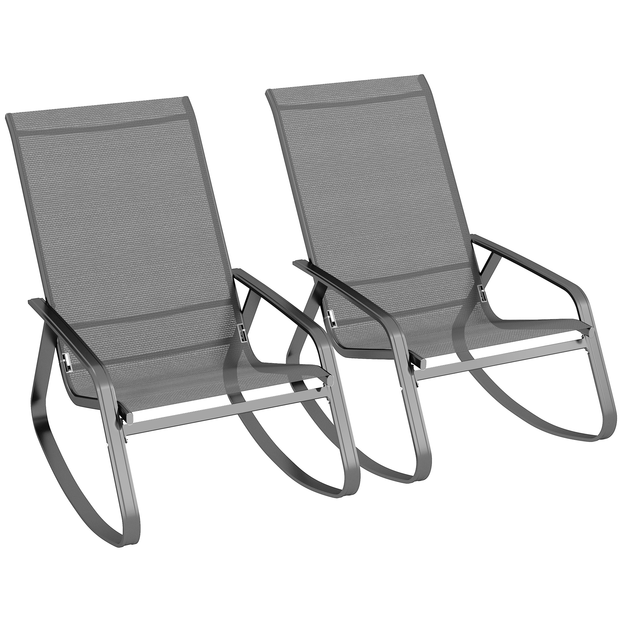 SUNVISTA Set of Two Rocking Garden Chairs - Grey - Life Essentials