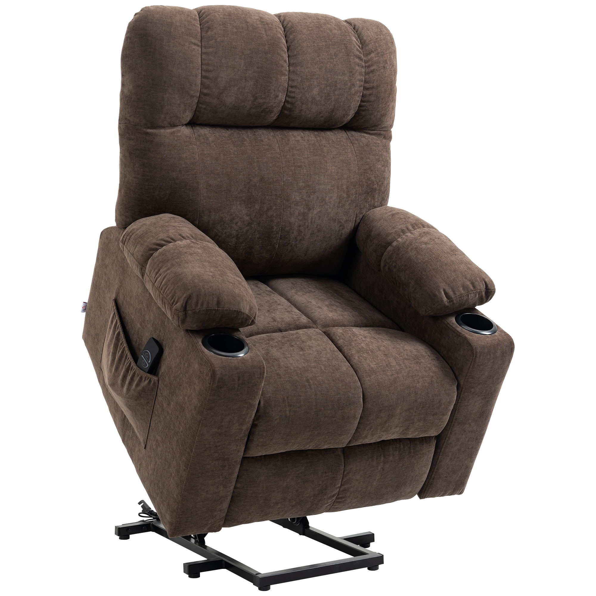 Electric Riser Recliner Chair for Elderly Power Lift Recliner with Remote - Dark Brown - Life Essentials