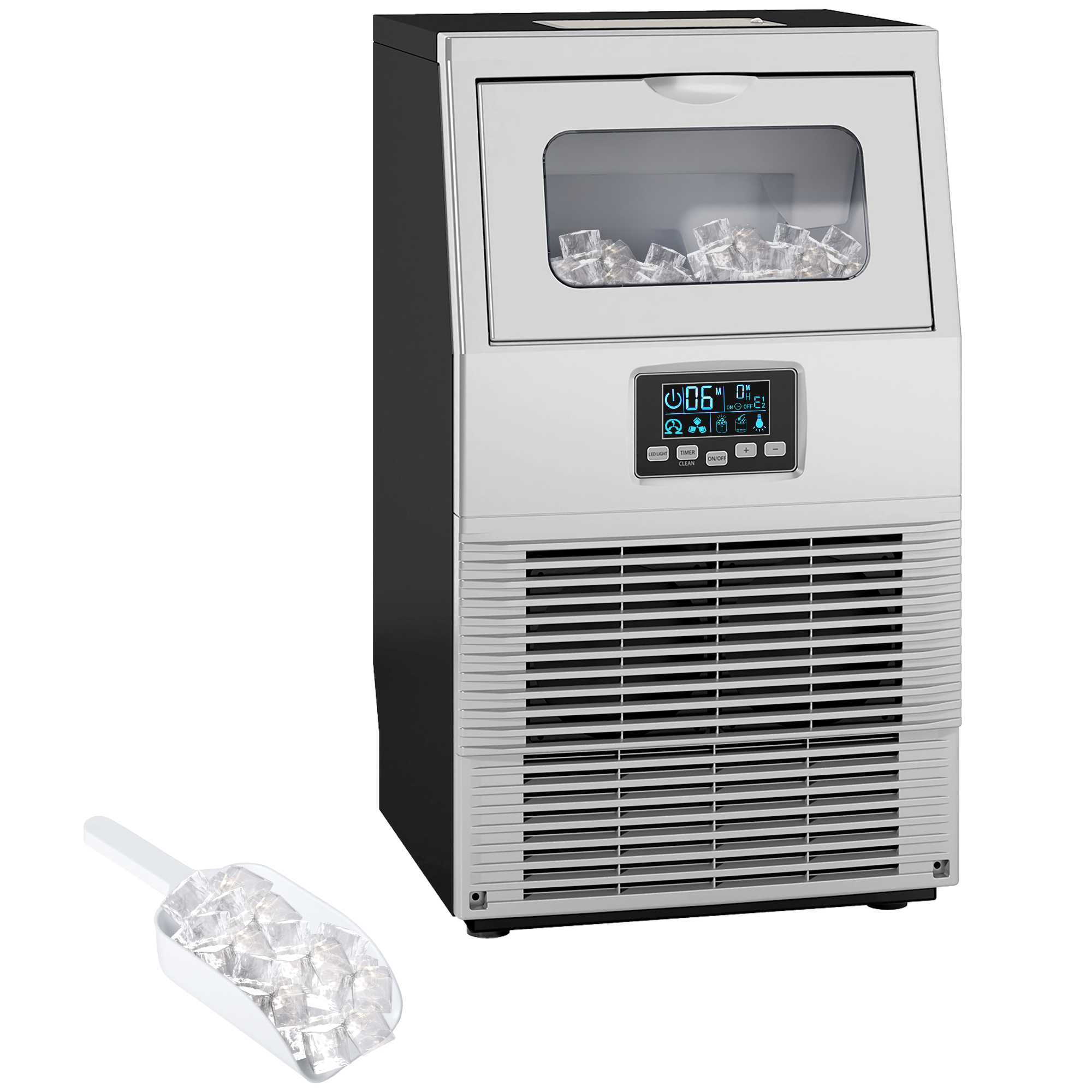 HERON Commercial Ice Maker Machine, 30kg/24H, 4kg Storage, Self-Cleaning, Scoop, for Home & Bar - Life Essentials
