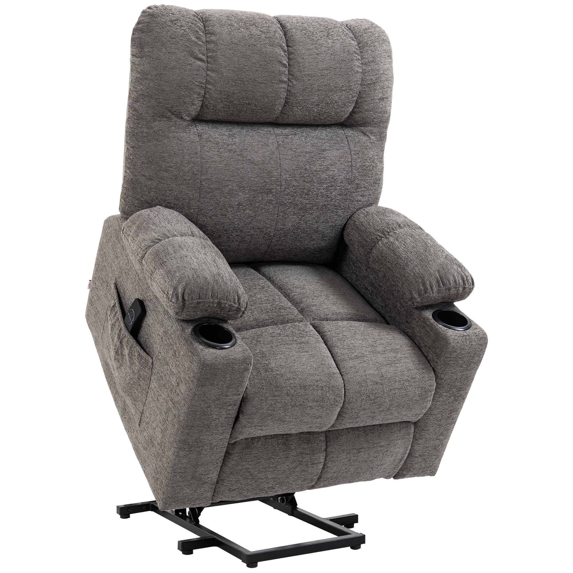 Electric Riser Recliner Chair for Elderly Power Lift Recliner with Remote - Grey - Life Essentials