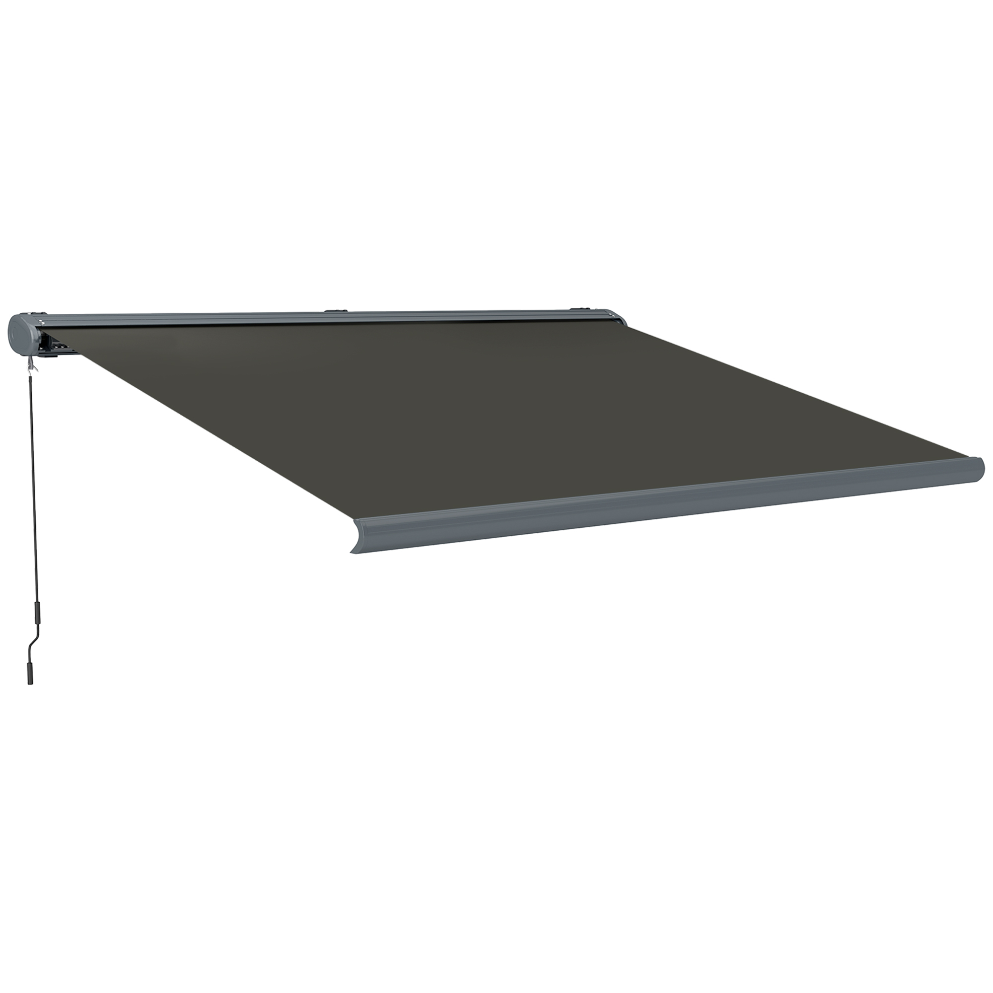 SUNVISTA 4 x 3m Full Cassette Electric Awning with Remote, UPF50+ Canopy for Garden Patio, Dark Grey - Life Essentials