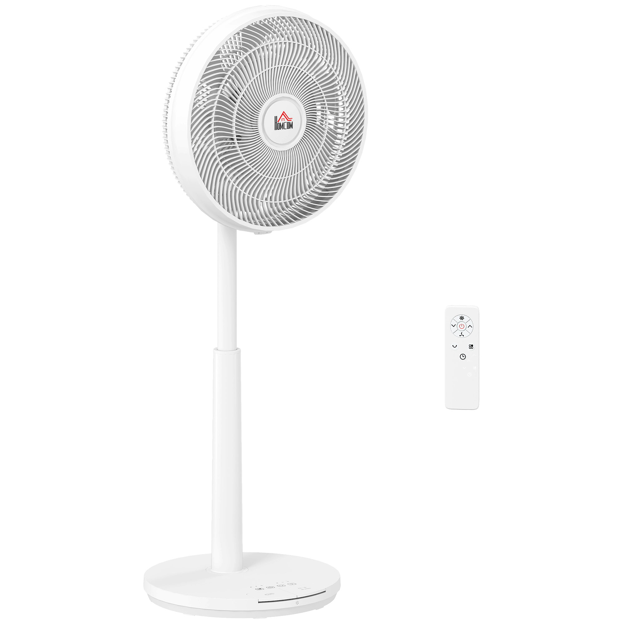 HERON Pedestal Fan with Oscillating, Tilt, Adjustable Height, White - Life Essentials