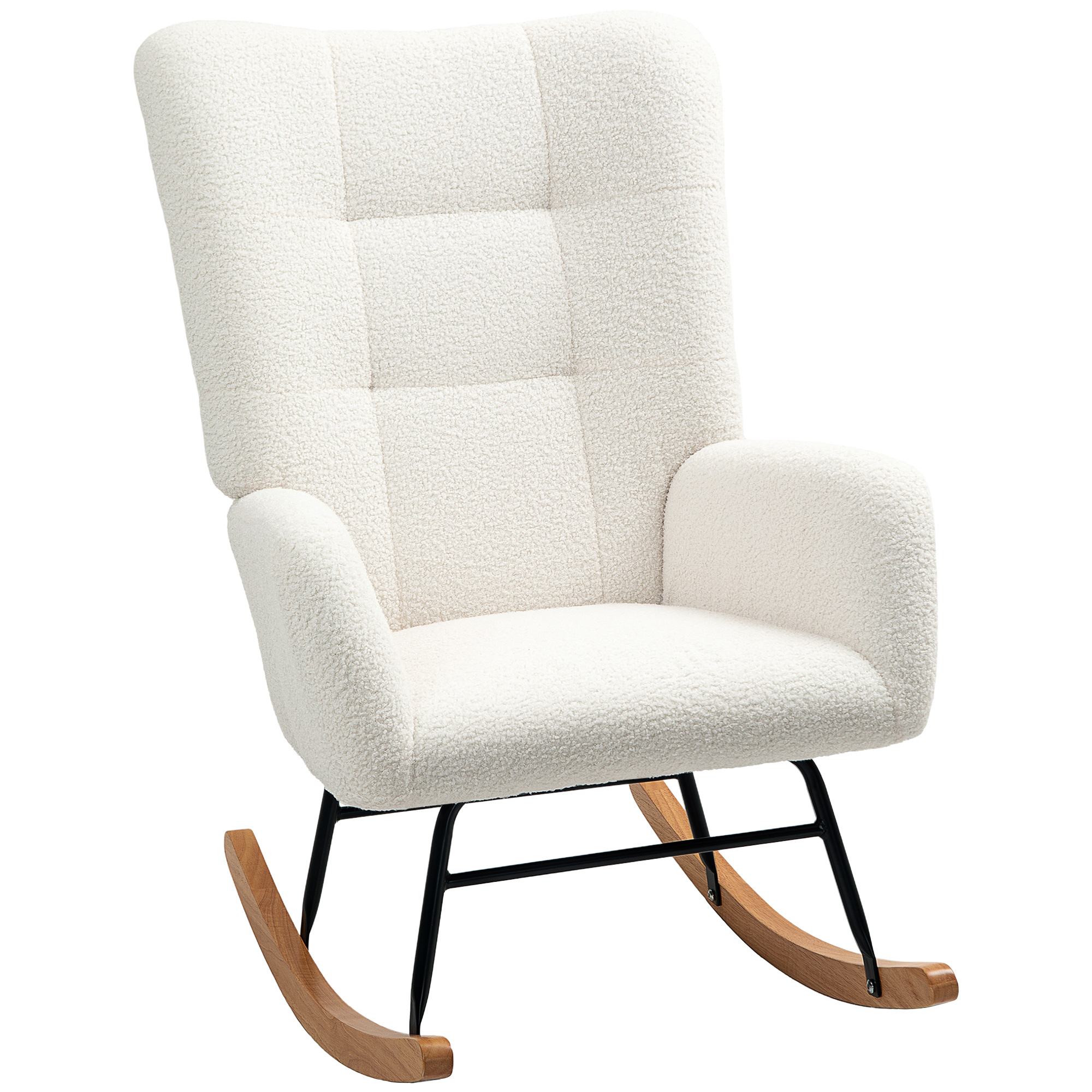 HERON Teddy Fleece Rocking Chair - Cream White - Life Essentials