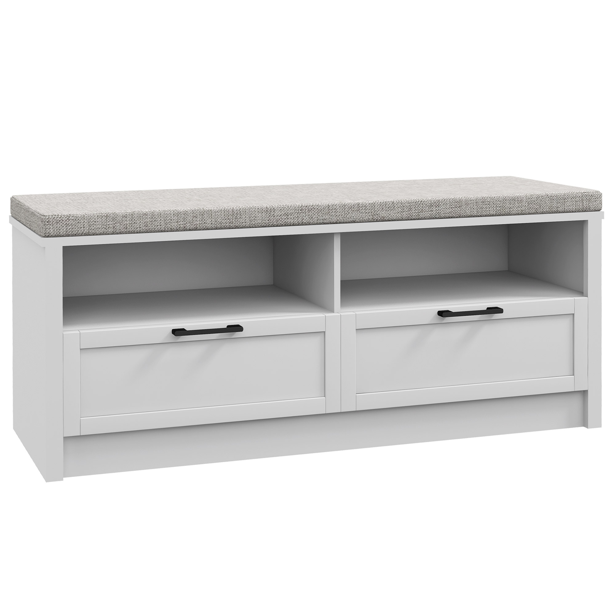 Shoe Bench with Removable Cushion and Storage Compartments - Life Essentials