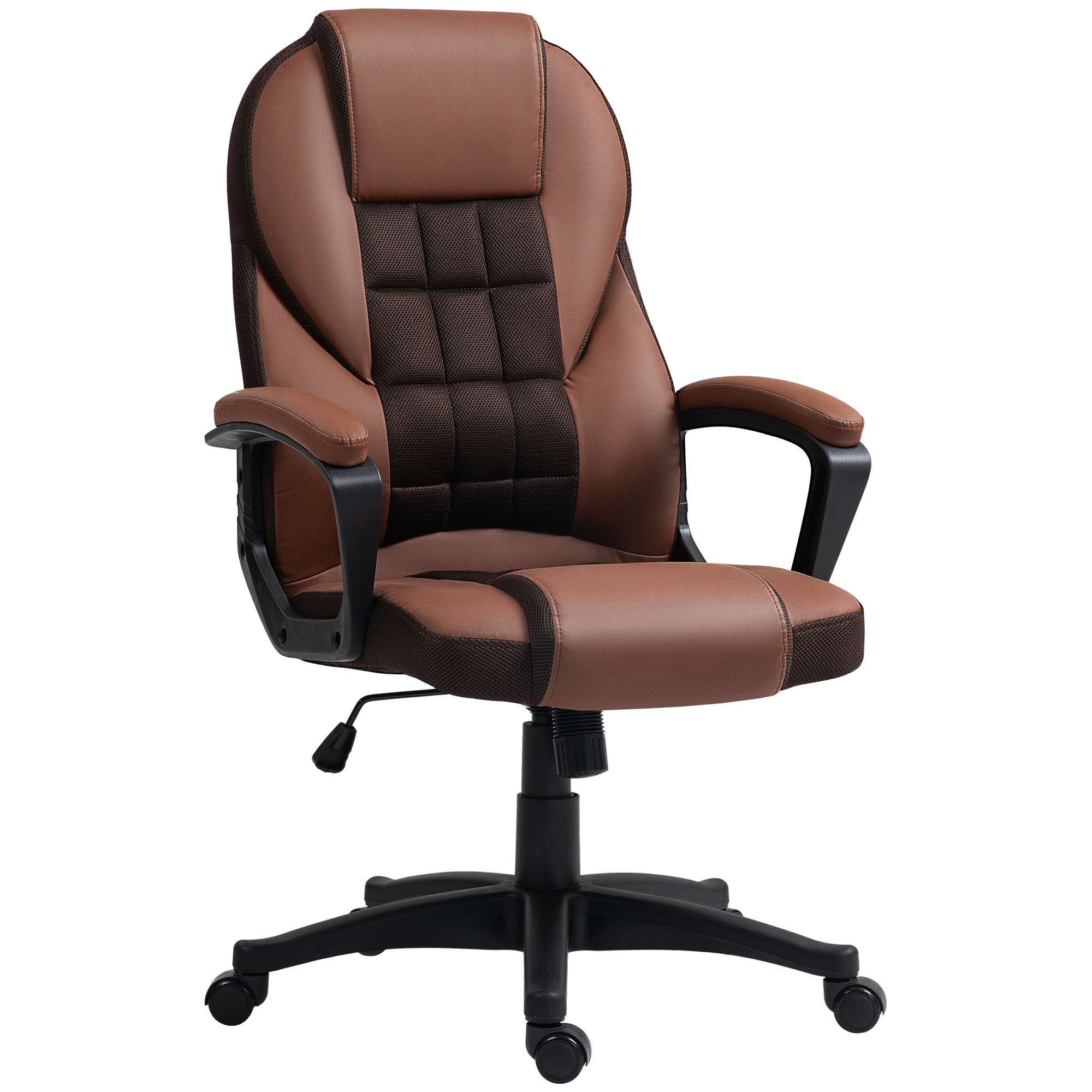Scott Faux Leather Office Chair - Brown - Life Essentials
