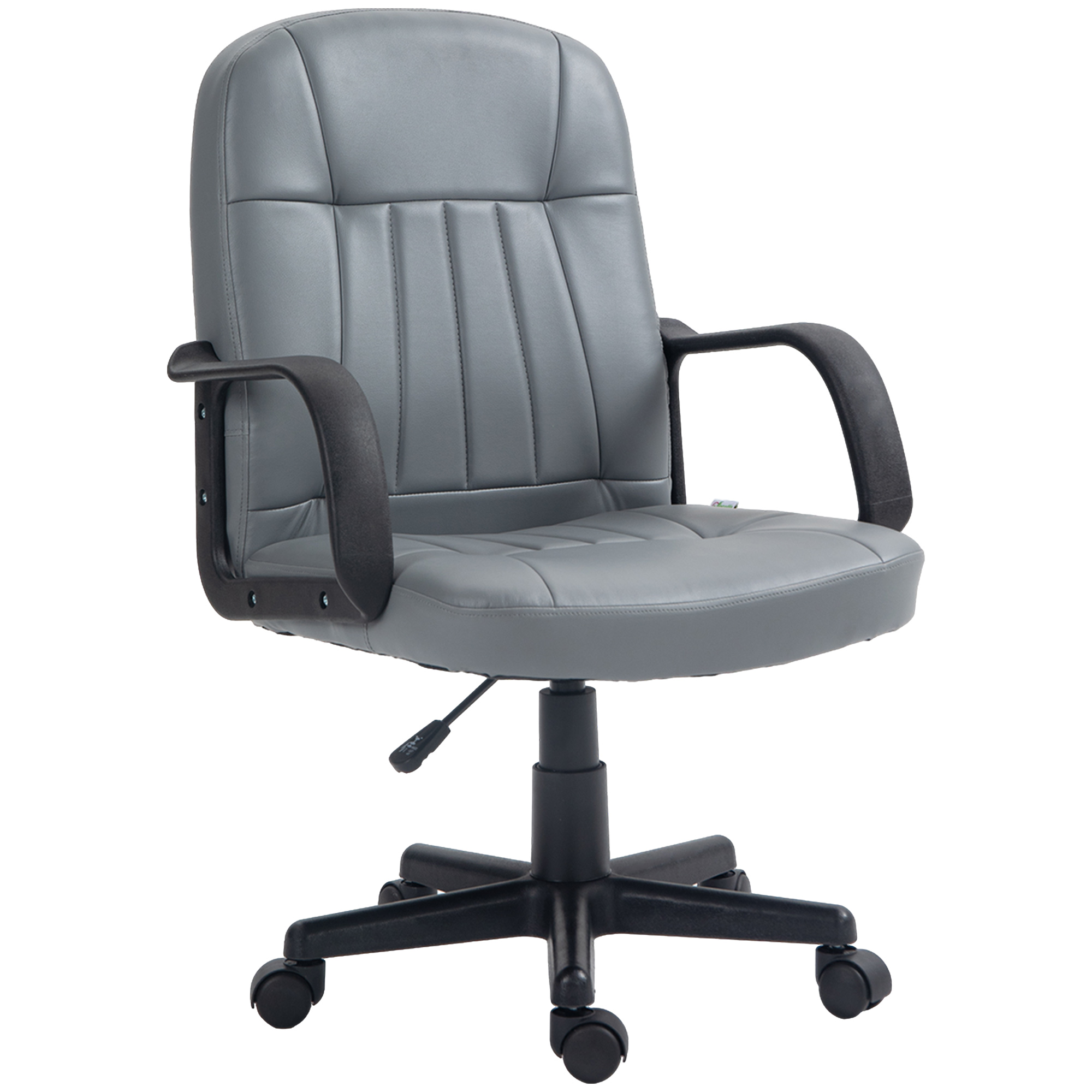 Vinsetto Swivel Executive Office Chair PU Leather Computer Desk Chair Office Furniture Gaming Seater - Grey - Life Essentials