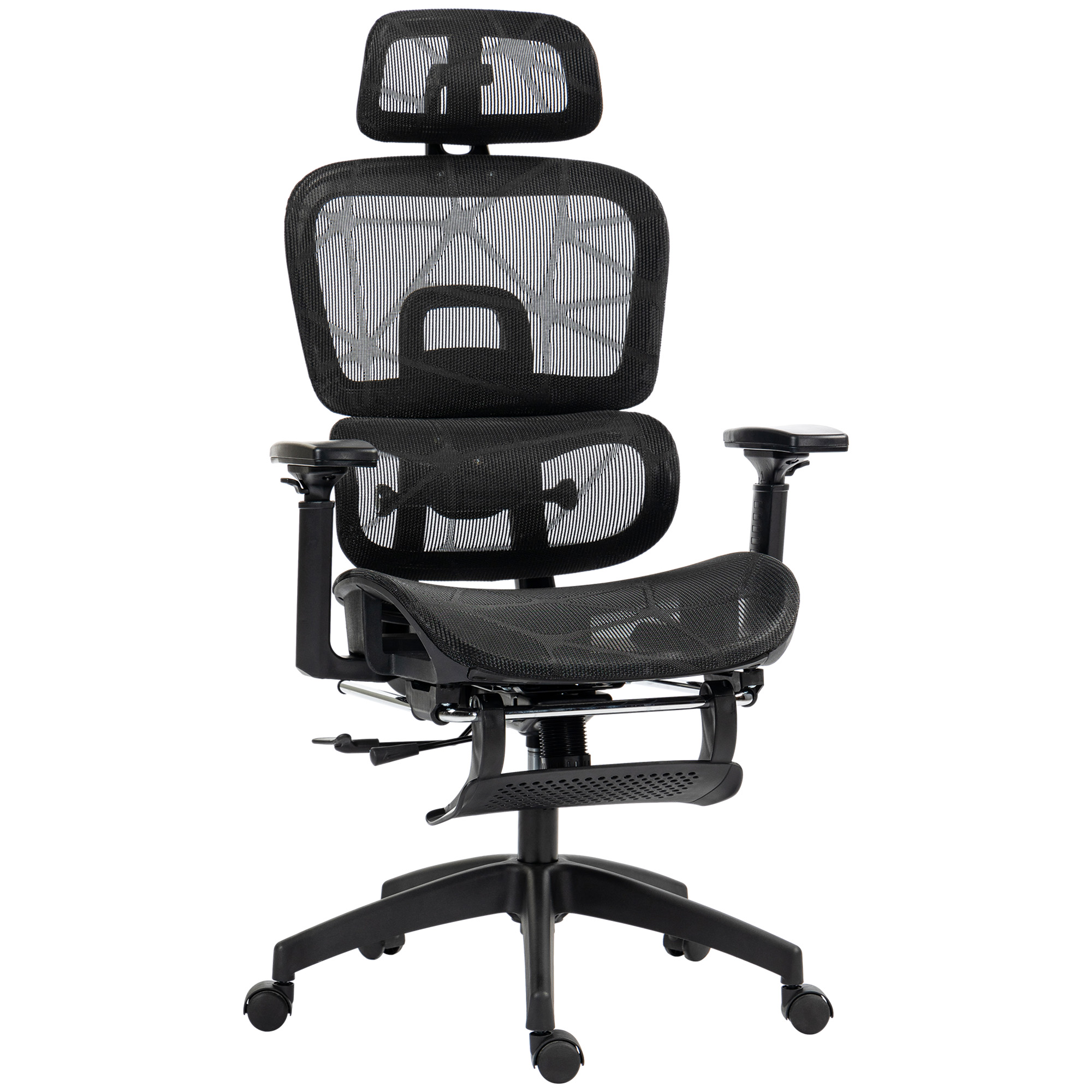 HERON Executive Office Chair, Ergonomic Mesh High Back Desk Chair with Lumbar Support, Swivel Computer Chair with 3D Armrest, Black - Life Essentials