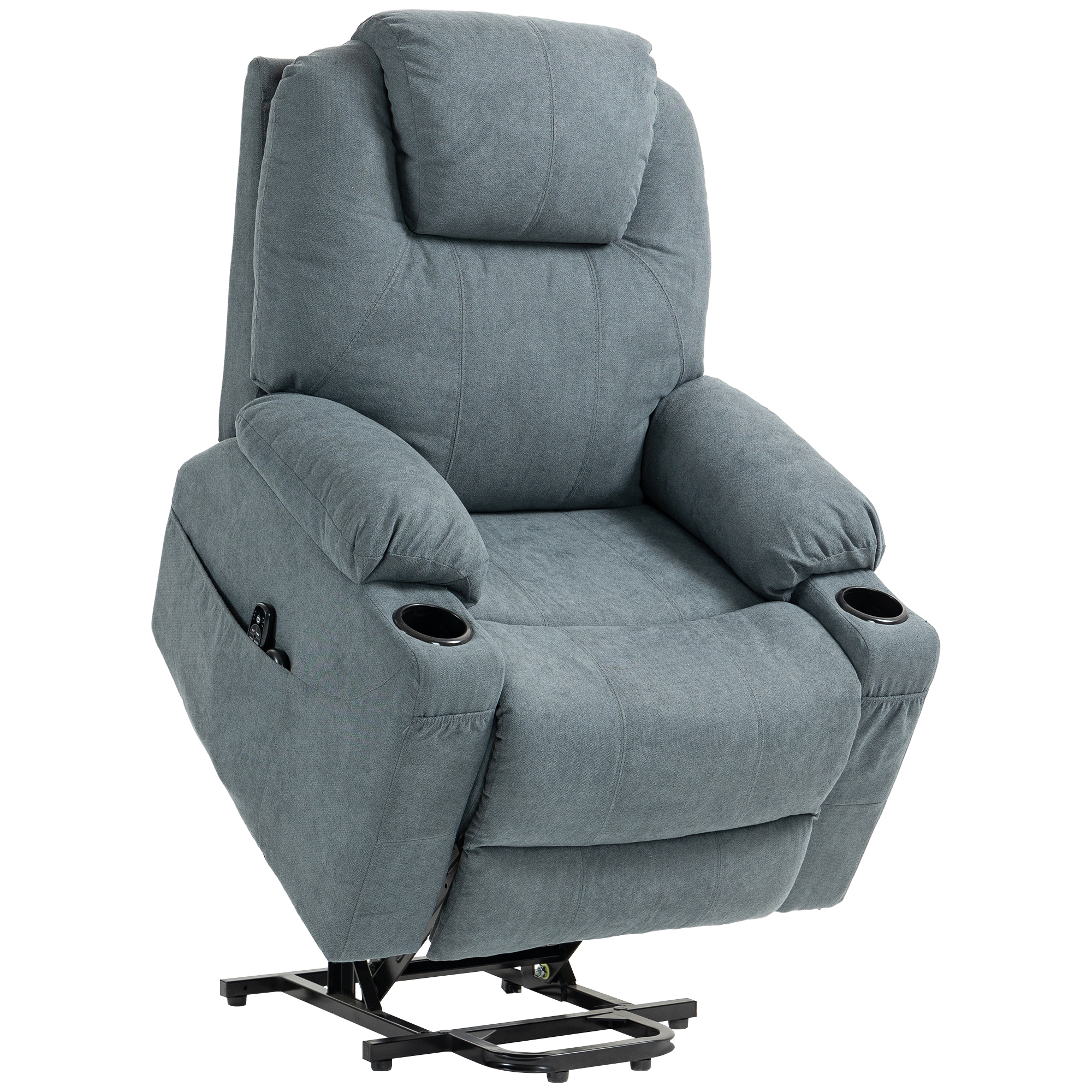 Scott Lift Chair with Quick Assembly and Vibration Massage - Charcoal - Life Essentials