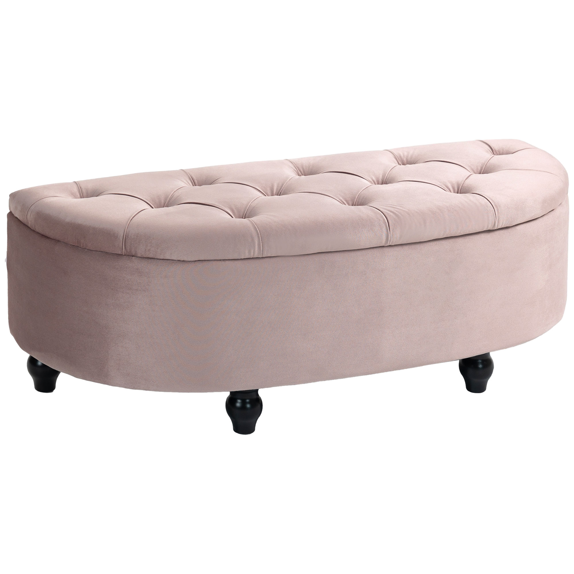 Scott Semi-Circle Bed End Bench Ottoman with Storage - Grey - Life Essentials