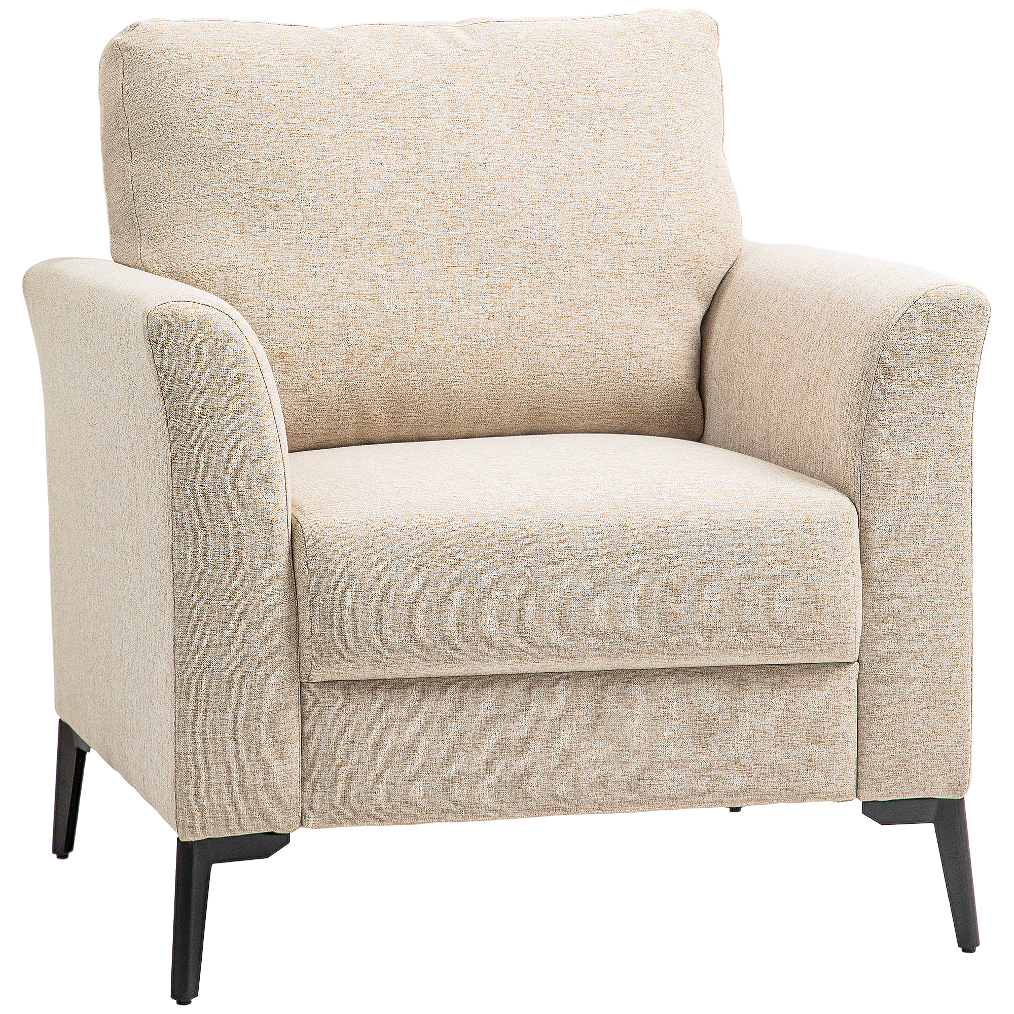 HERON Linen-Look Armchair - Beige - Life Essentials