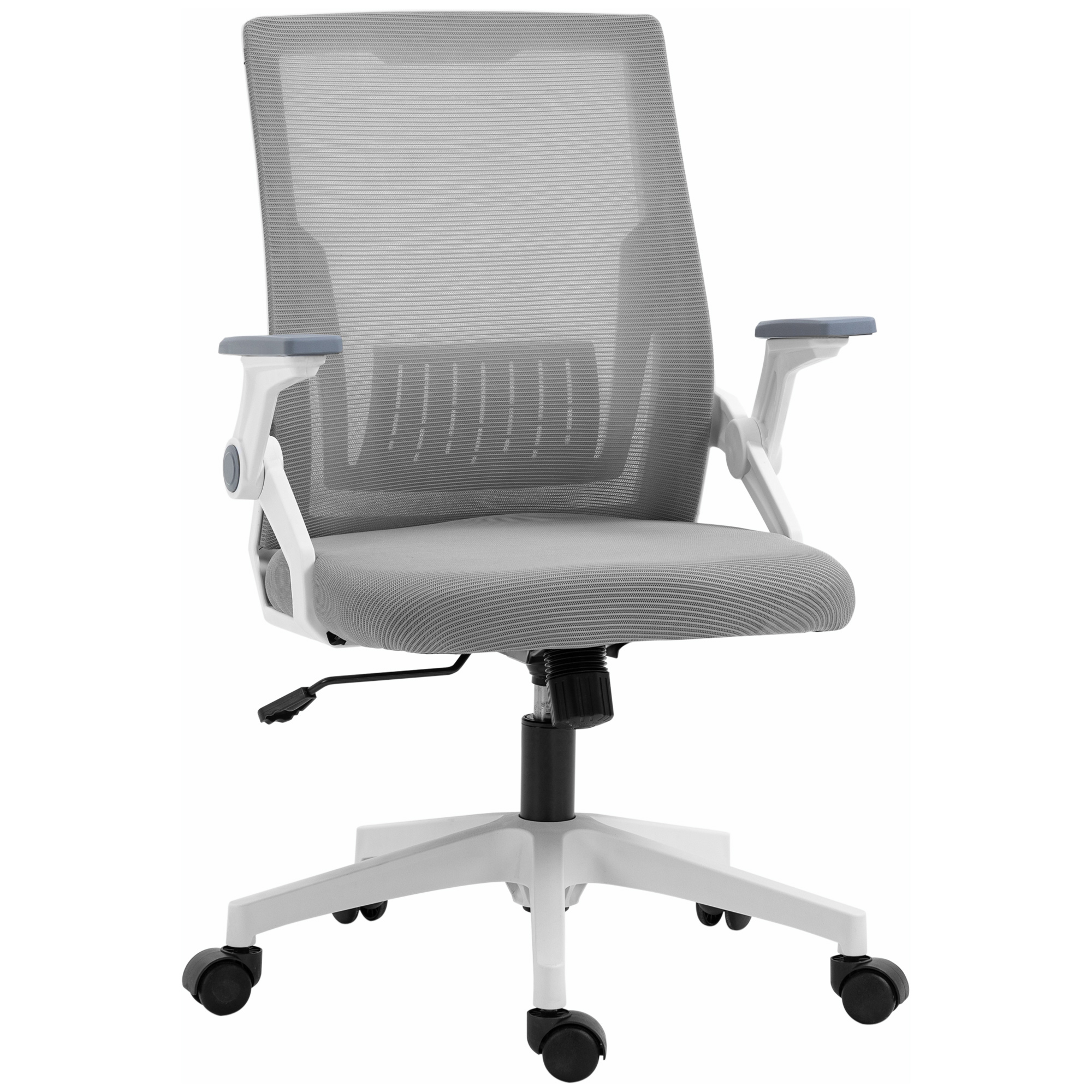 Vinsetto Mesh Office Chair with Lumbar Support Adjustable Height - Grey - Life Essentials