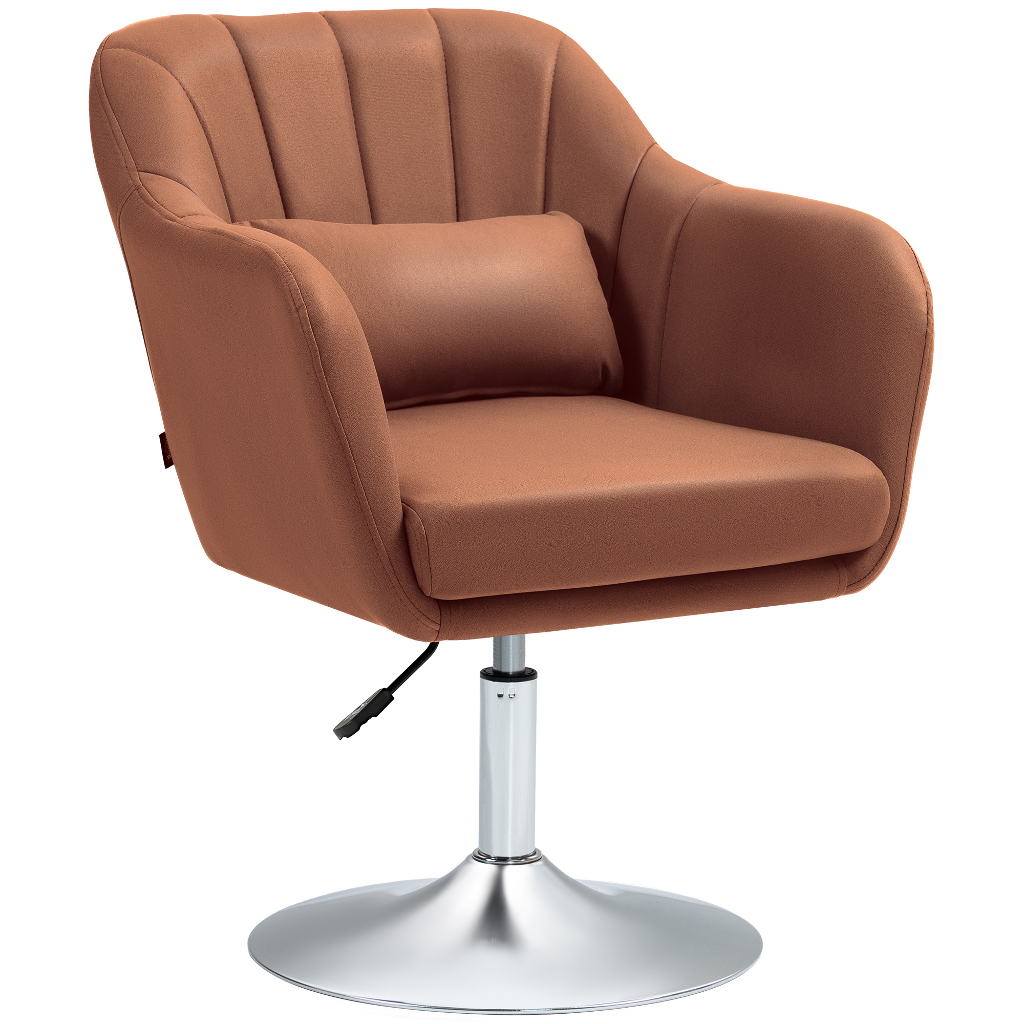 Scott Swivel Accent Chair with Adjustable Height Cushion - Brown - Life Essentials