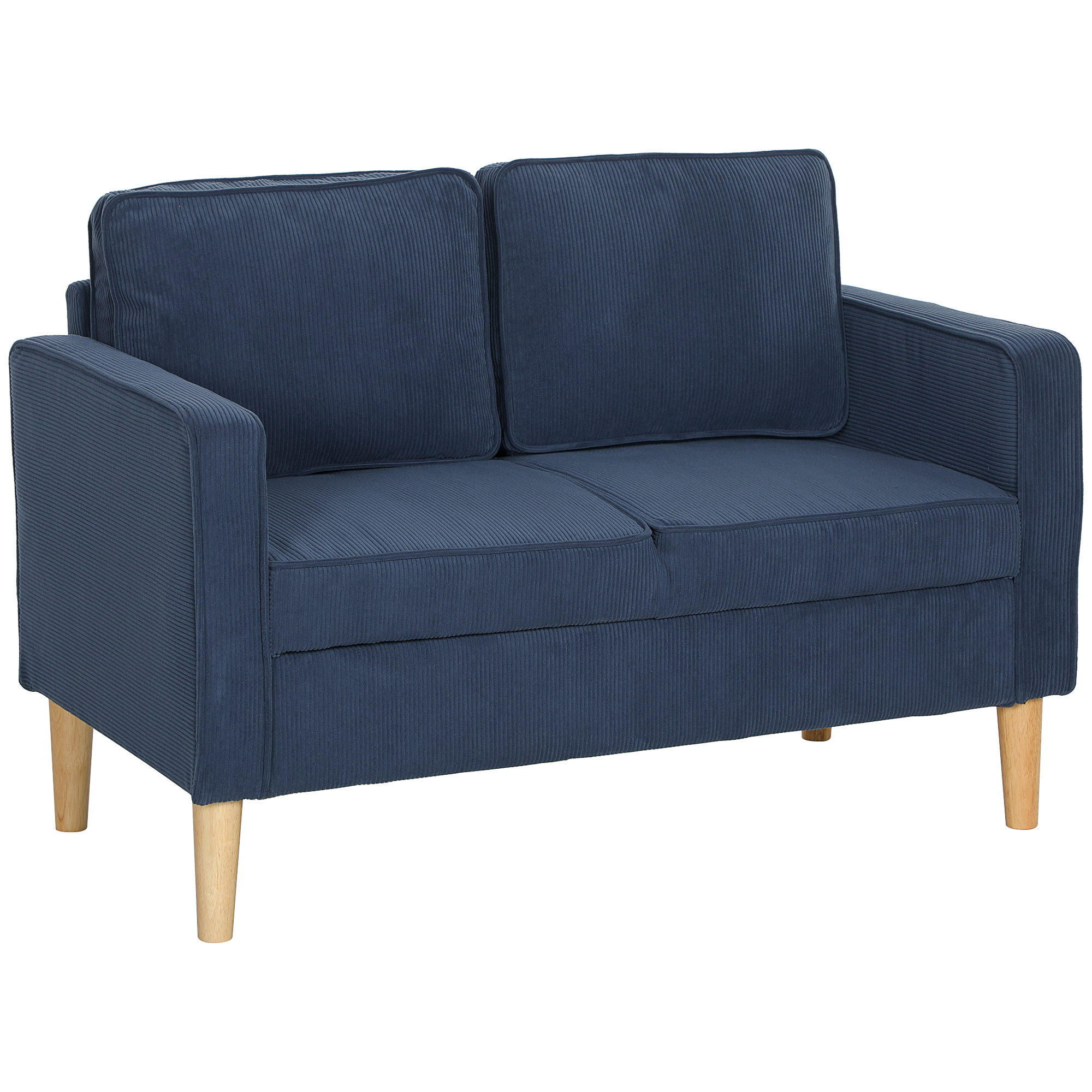 HERON Small Two-Seater Corduroy Sofa - Blue - Life Essentials