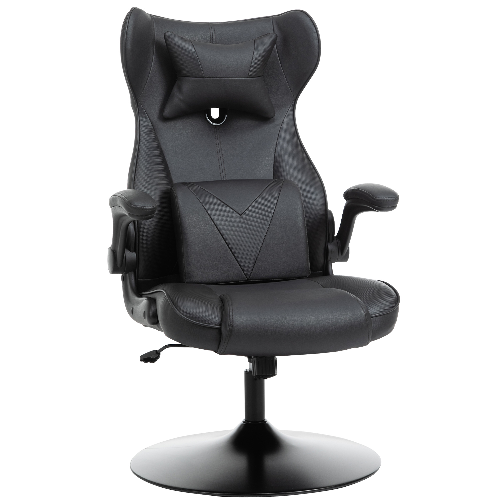Vinsetto Racing Style Gaming Chair Lumbar Support Swivel Base - Black - Life Essentials