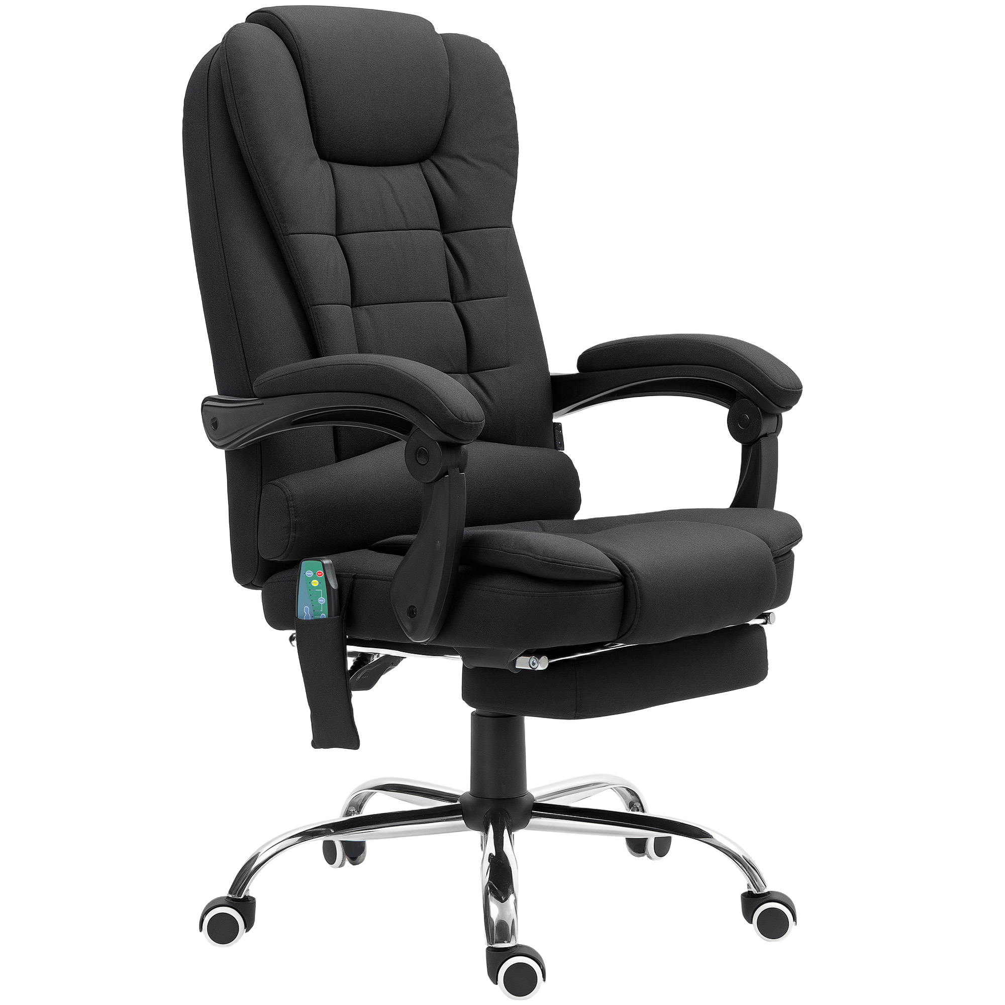 VONSETTA Heated 6 Points Vibration Massage Executive Office Chair Adjustable Swivel Ergonomic High Back Desk Chair Recliner with Footrest Full Black -