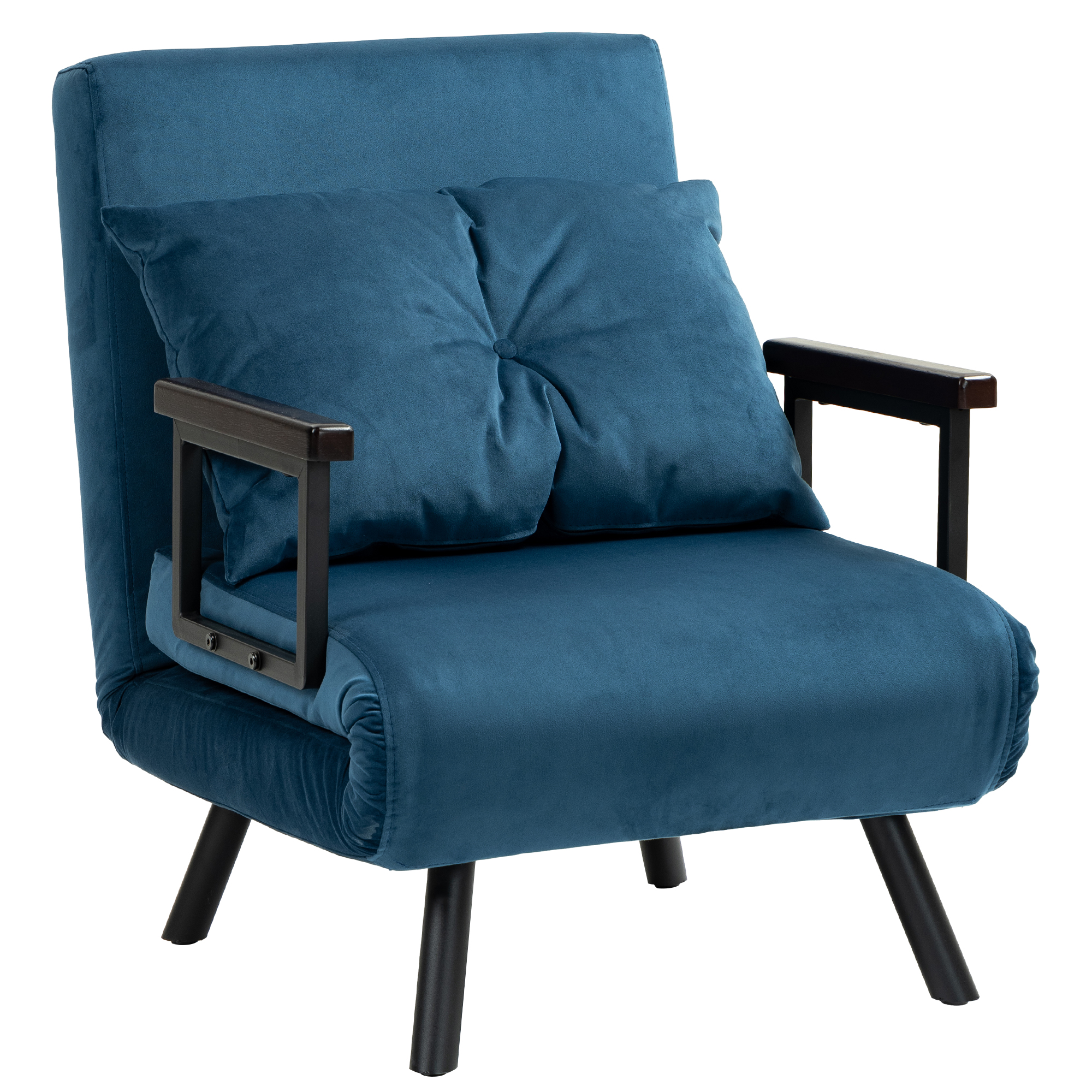 Scott Click Clack Chair Bed with 2 Cushions - Navy Blue - Life Essentials