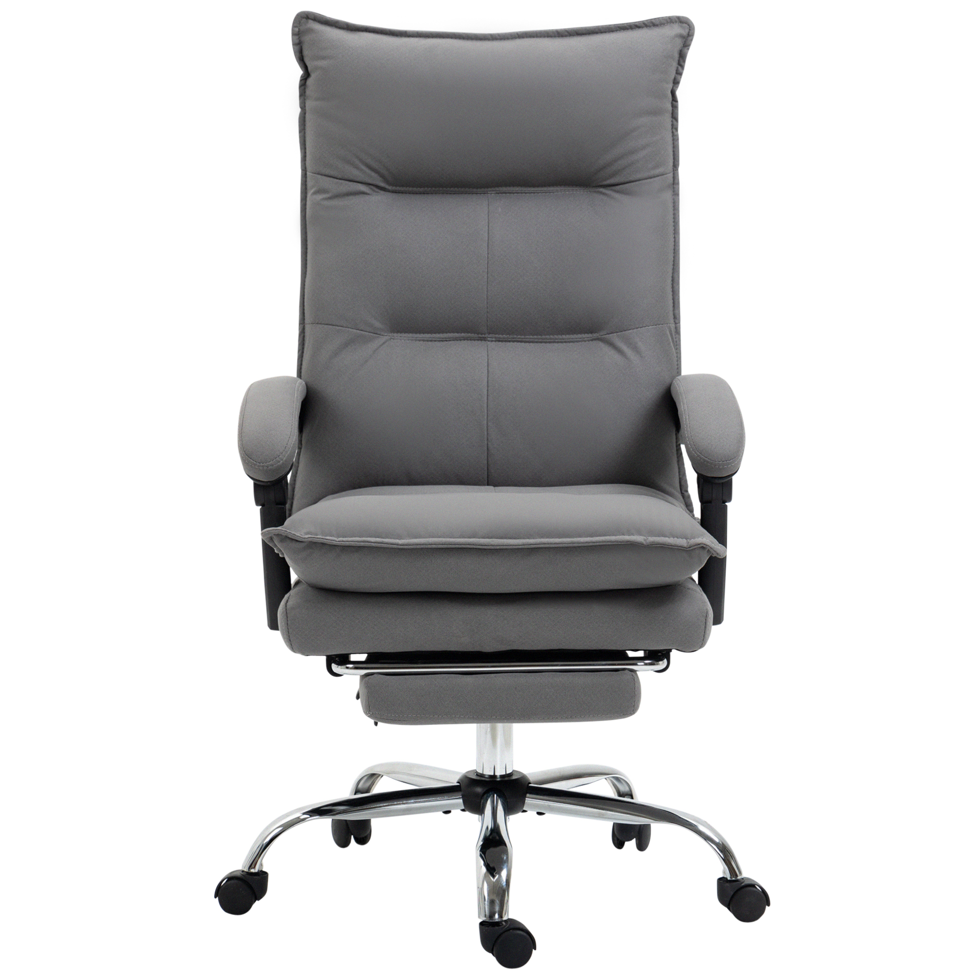 High-Back Vibration Massage Office Chair, Computer Chair with Tilt Function, Remote Control and Adjustable Height, Black - Life Essentials