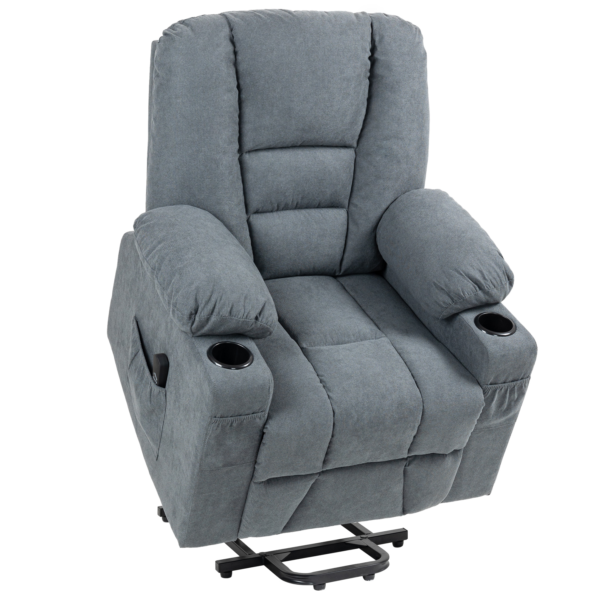Scott Oversized Lift Chair with Remote Control for Living Room - Grey - Life Essentials