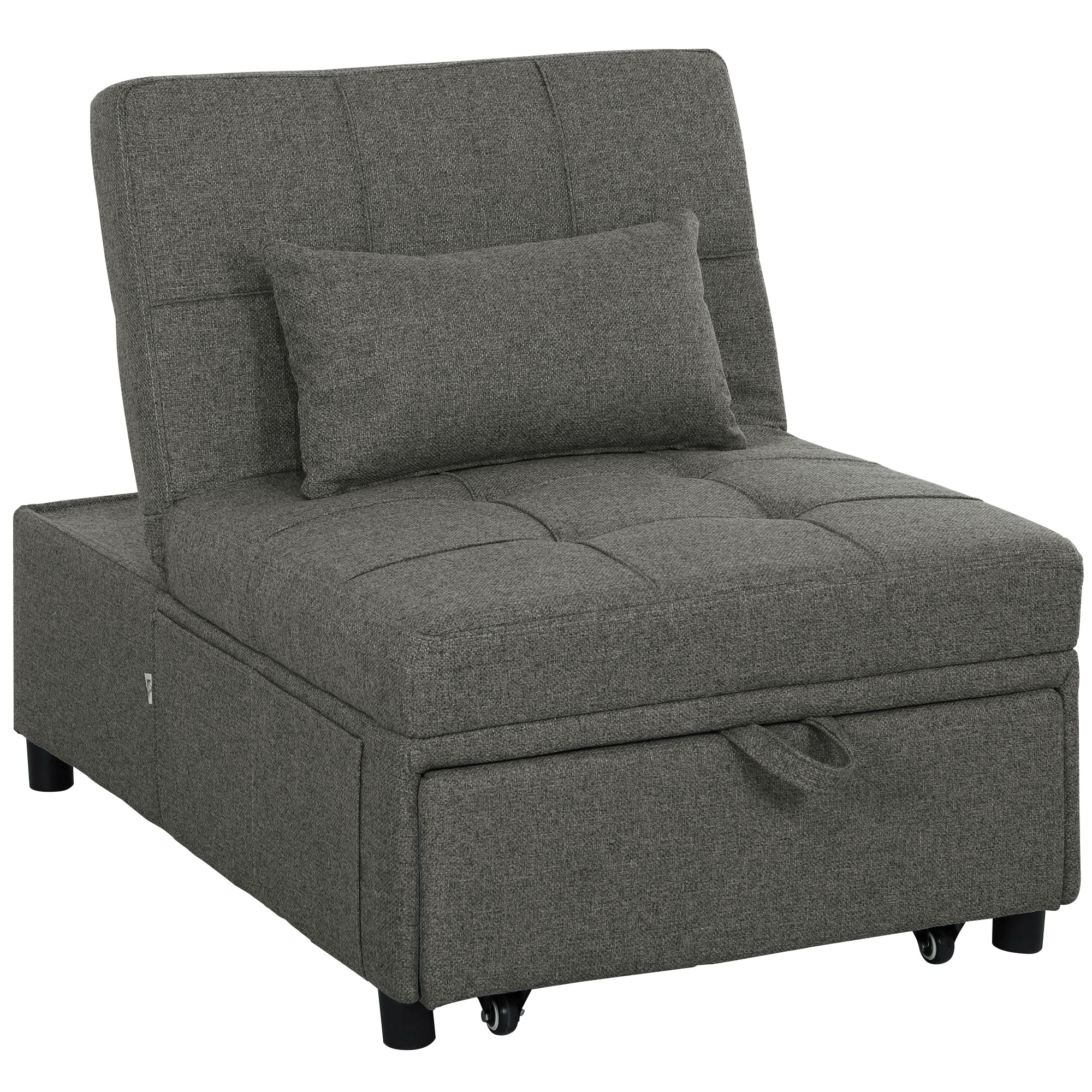 HERON Four-In-One Single Sleeper Chair - Dark Grey - Life Essentials
