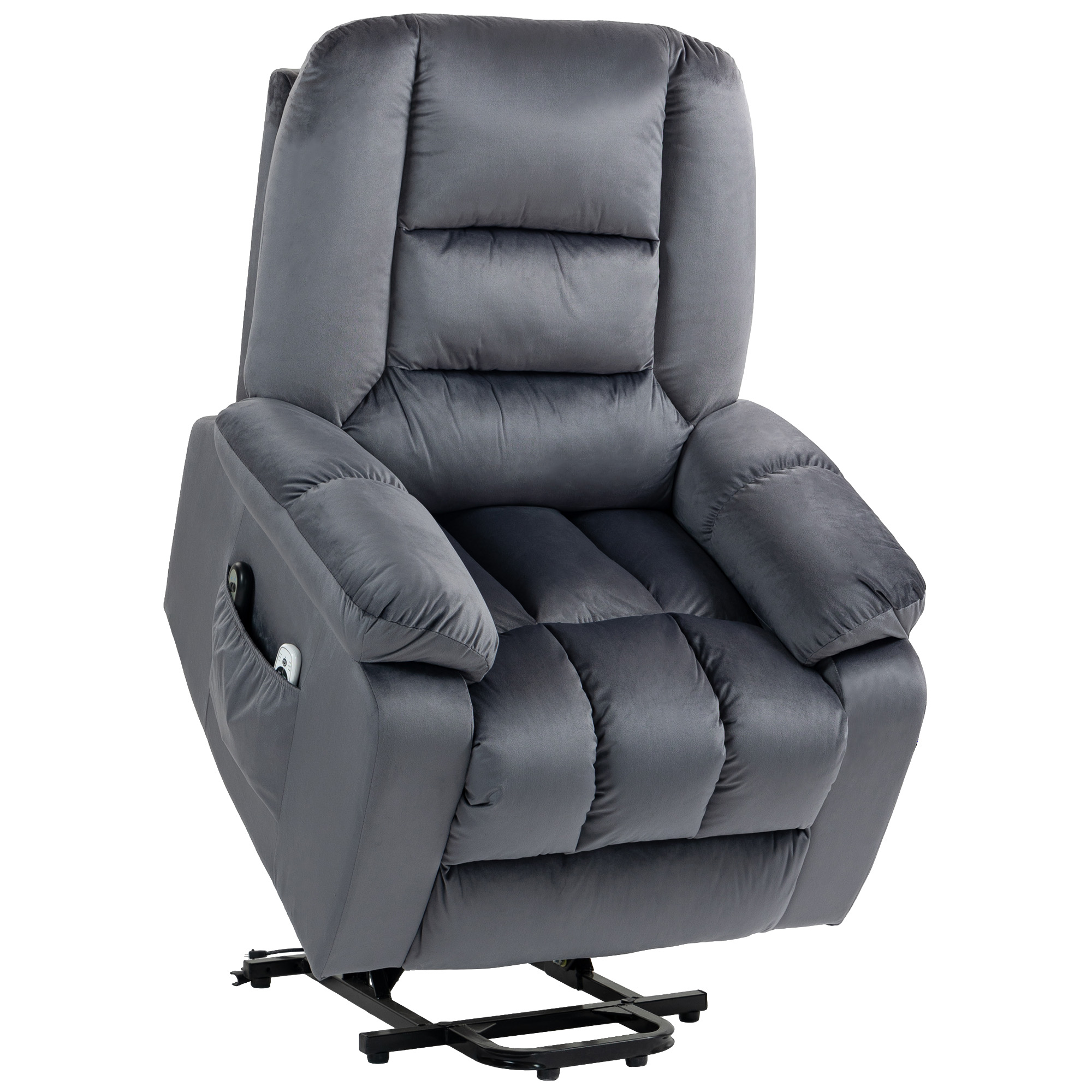 Scott Lift Chair with Quick Assembly and Vibration Massage - Grey - Life Essentials
