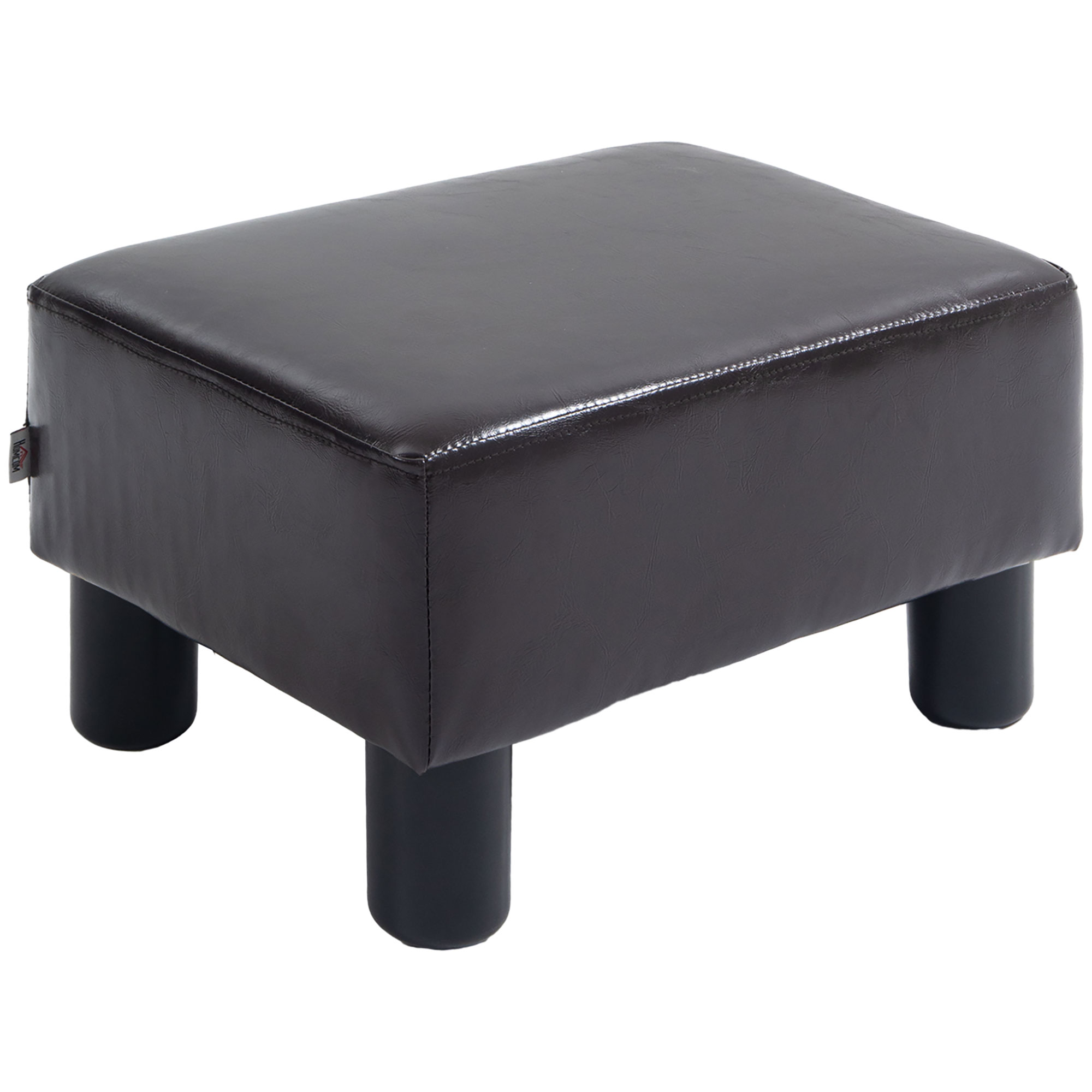 PU Leather Footstool Ottoman Cube with 4 Plastic Legs - Life Essentials