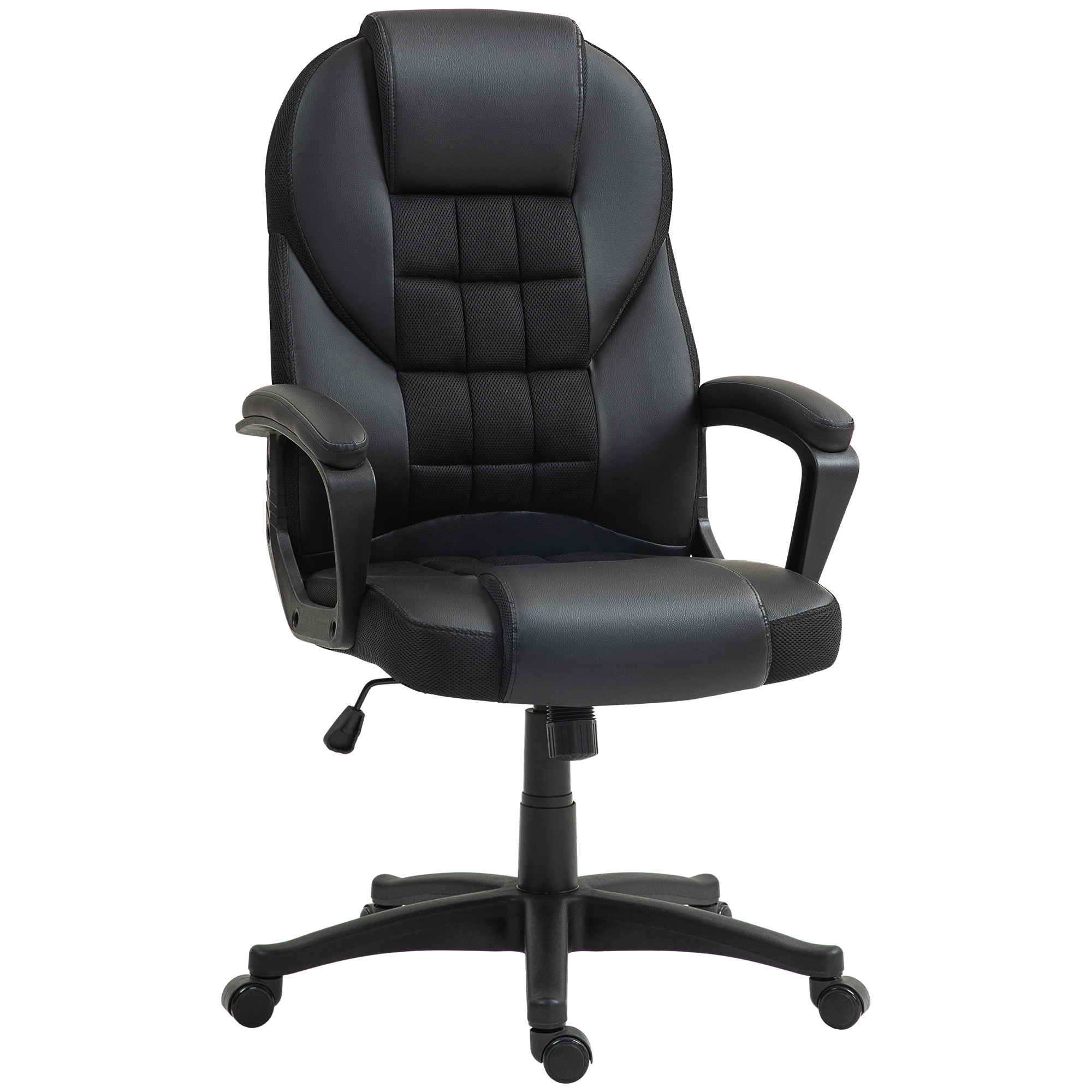 Scott Executive Office Chair PU Leather High Back Desk - Black - Life Essentials