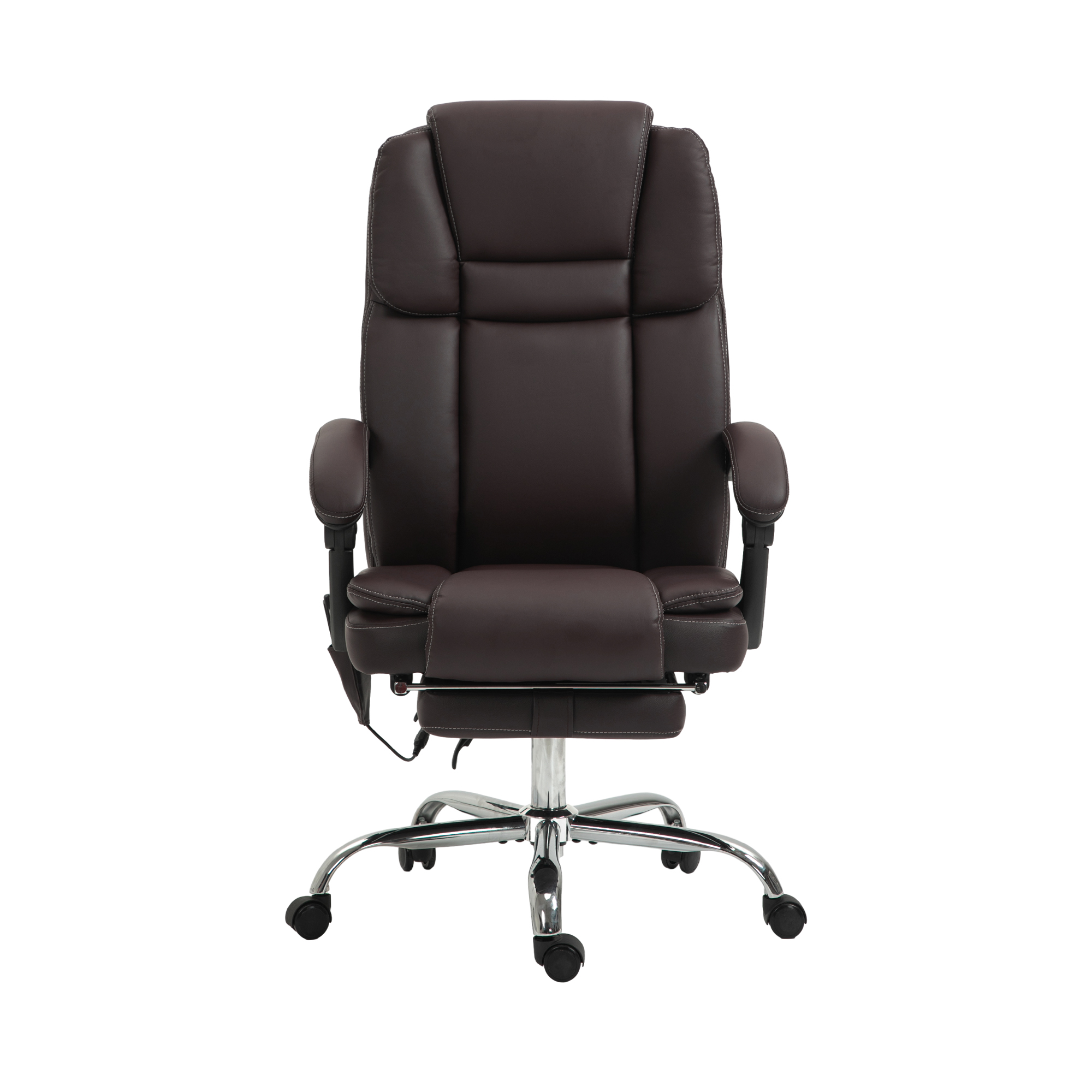 VONSETTA Six Point Vibrating Massage Office Chair - Dark Brown - Life Essentials