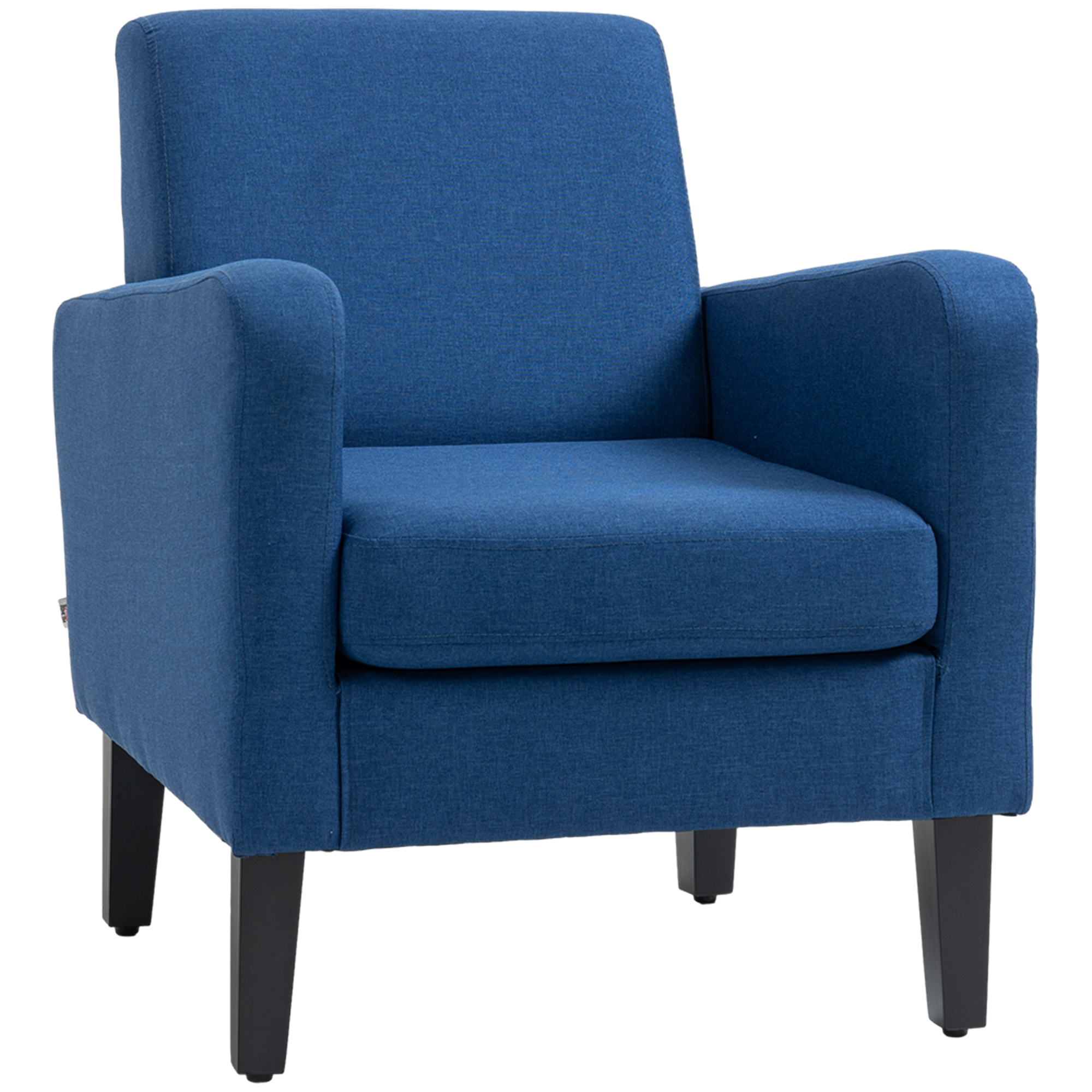 Modern Accent Chair Rubber Wood Legs for Living Room Bedroom - Blue - Life Essentials