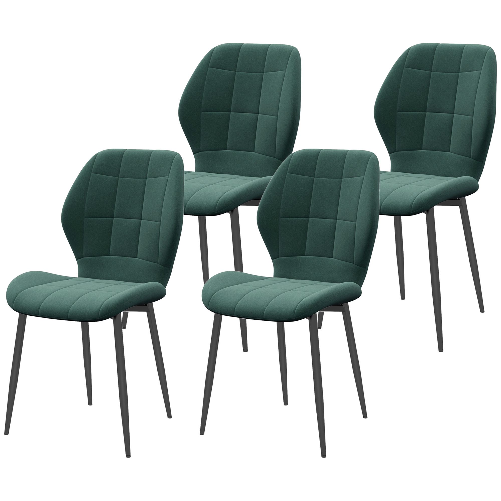 Scott Set of Four FJonesl Tub Dining Chairs - Green - Life Essentials