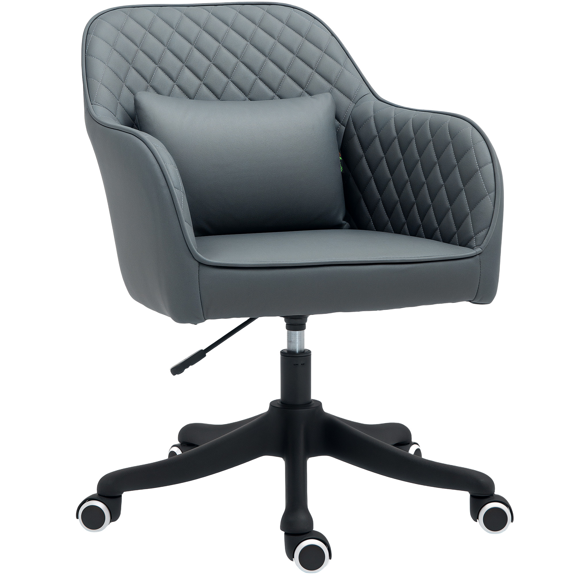 VONSETTA Microfiber Office Chair, Desk Chair, Makeup Vanity Chair with Massage Lumbar Pillow and Rolling Wheels for Bedroom and Home, Grey - Life 