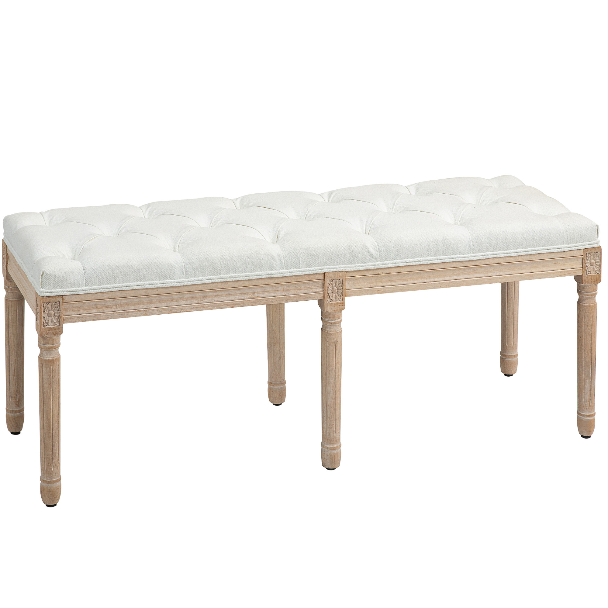 HERON Vintage French Look Bed End Bench - Cream White