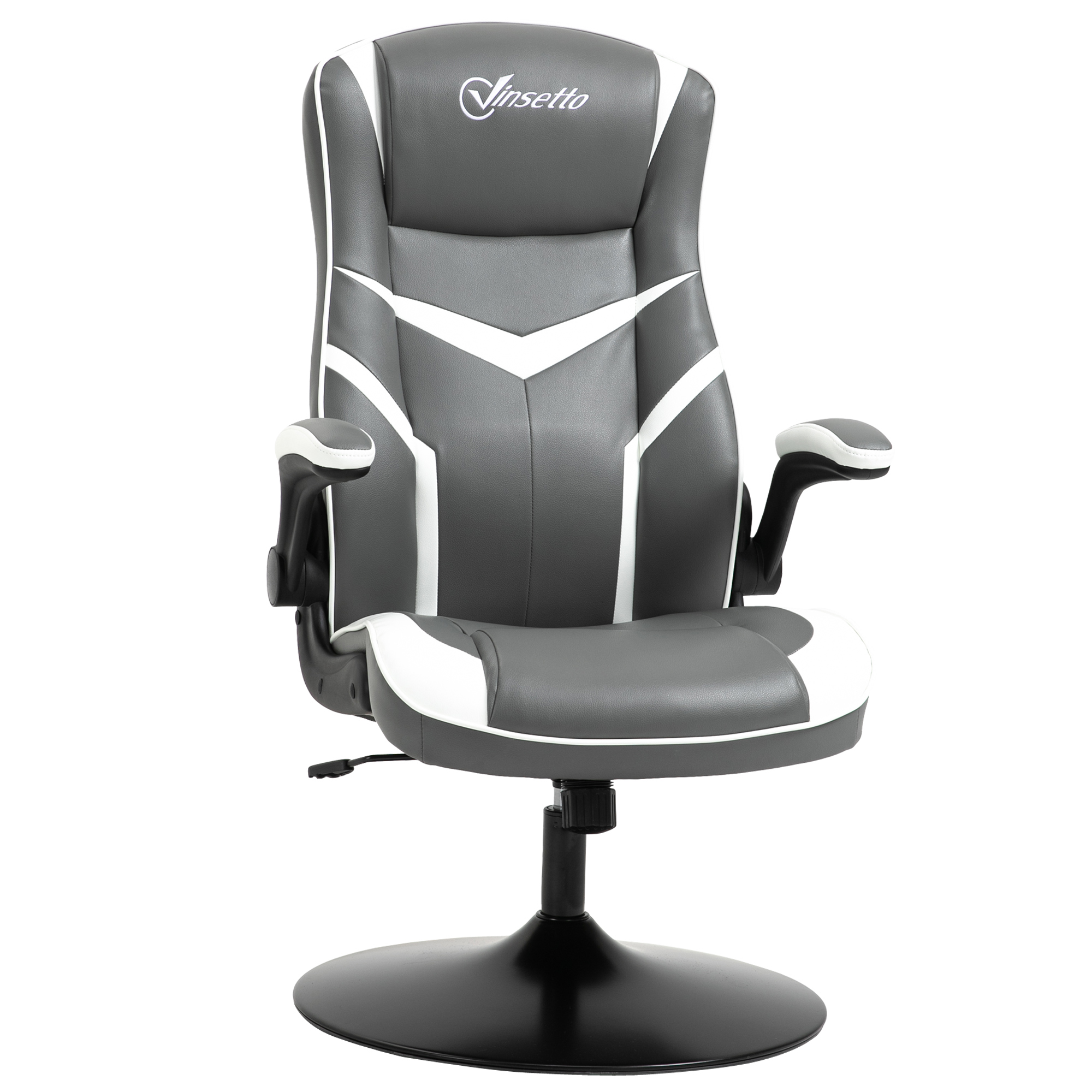 Vinsetto Video Best Gaming Chair Computer Chair, Playseat with Adjustable Height, Swivel Base, Desk Chair, PVC Leather Swivel Chair, Grey - Life 