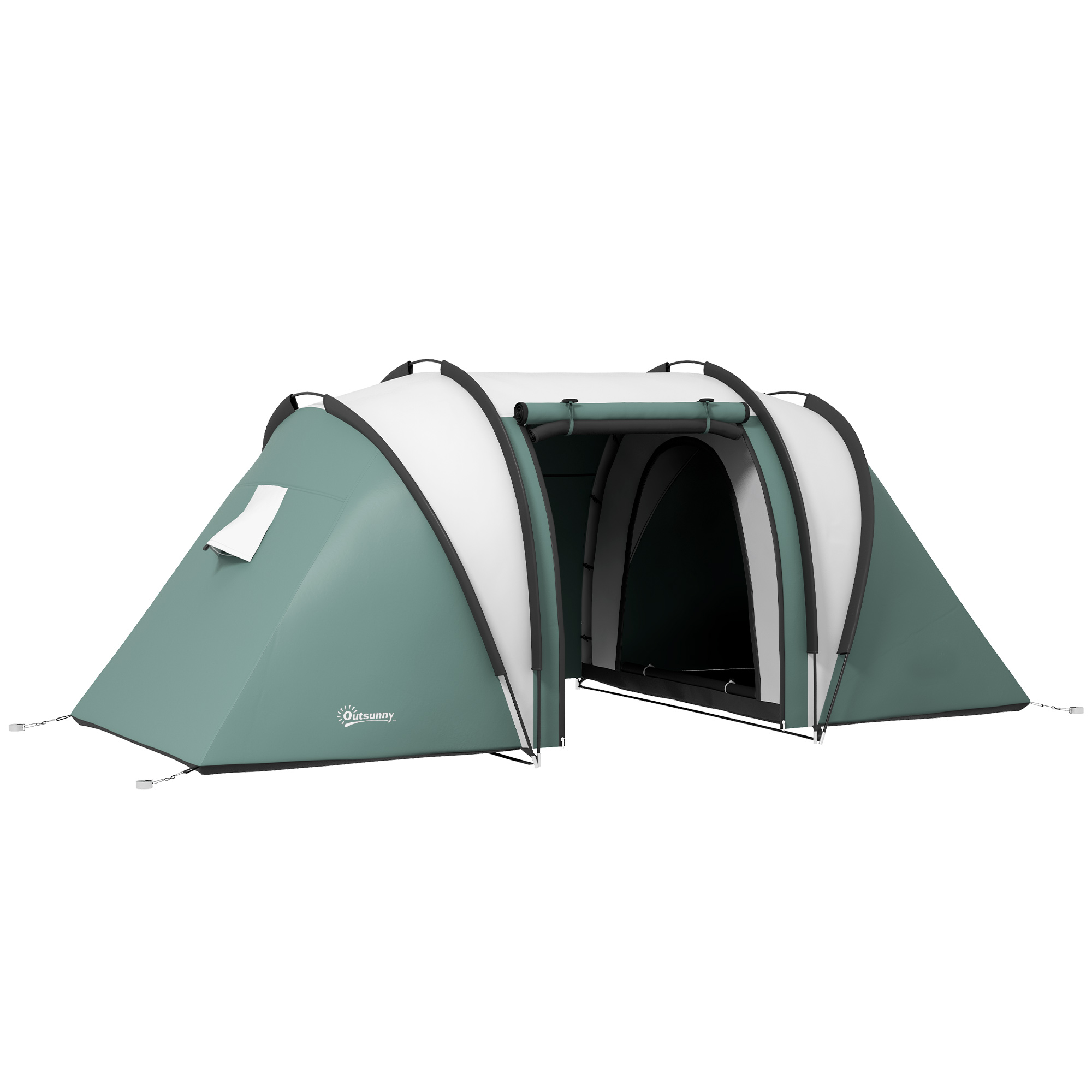 Jones Camping Tent with 2 Bedrooms and Living Area - Dark Green - Life Essentials