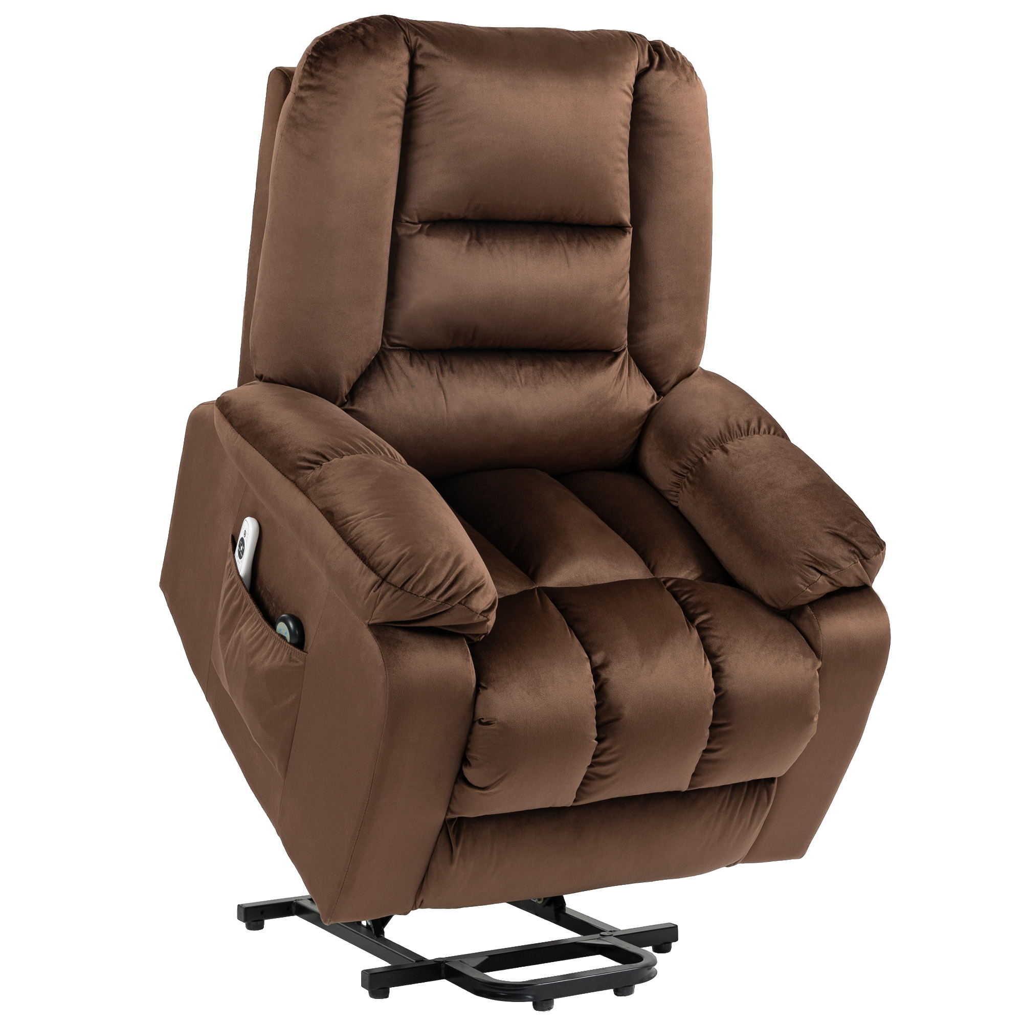 Scott Lift Chair with Quick Assembly and Vibration Massage - Brown - Life Essentials