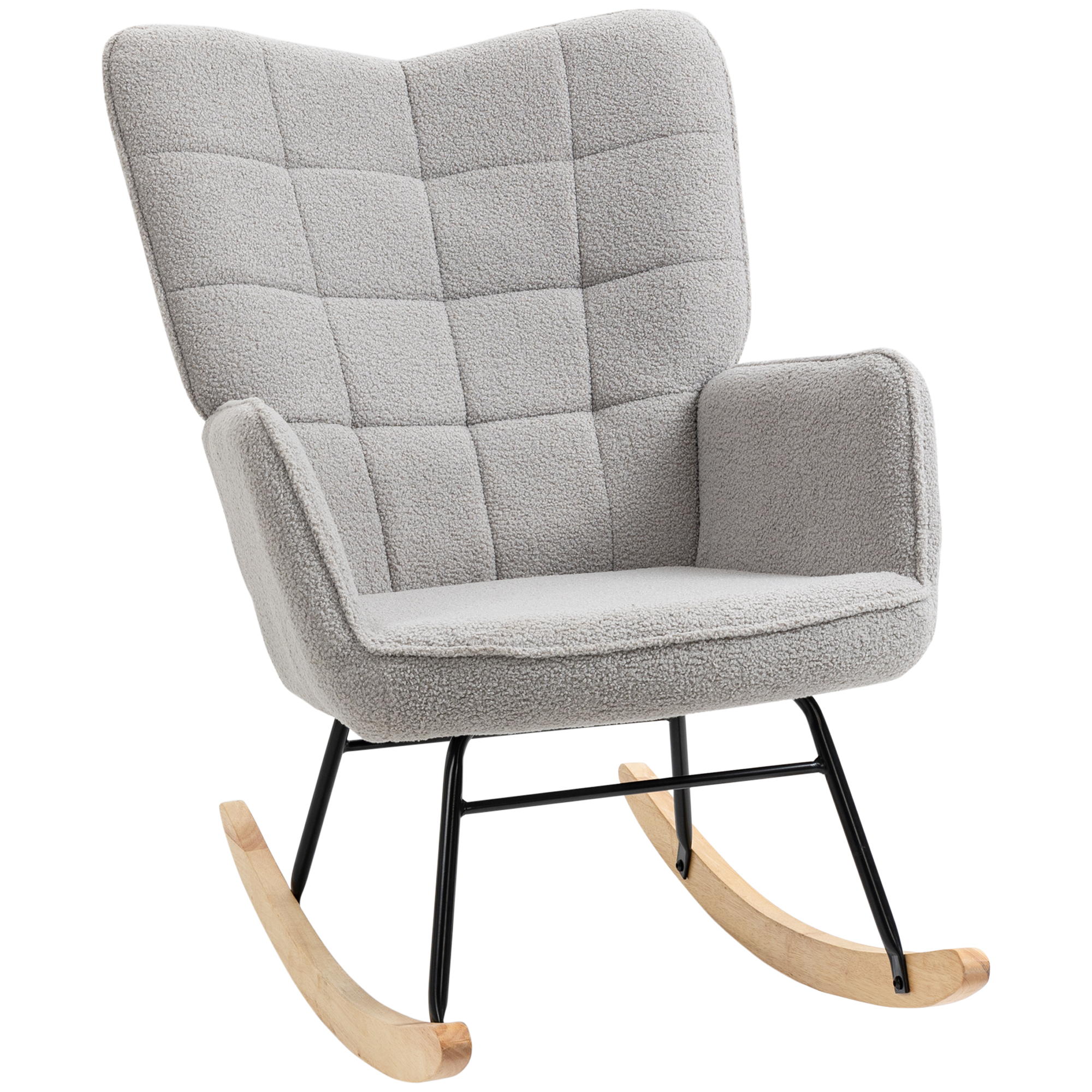 Scott Berber Fleece Nursery Glider Rocker - Light Grey - Life Essentials