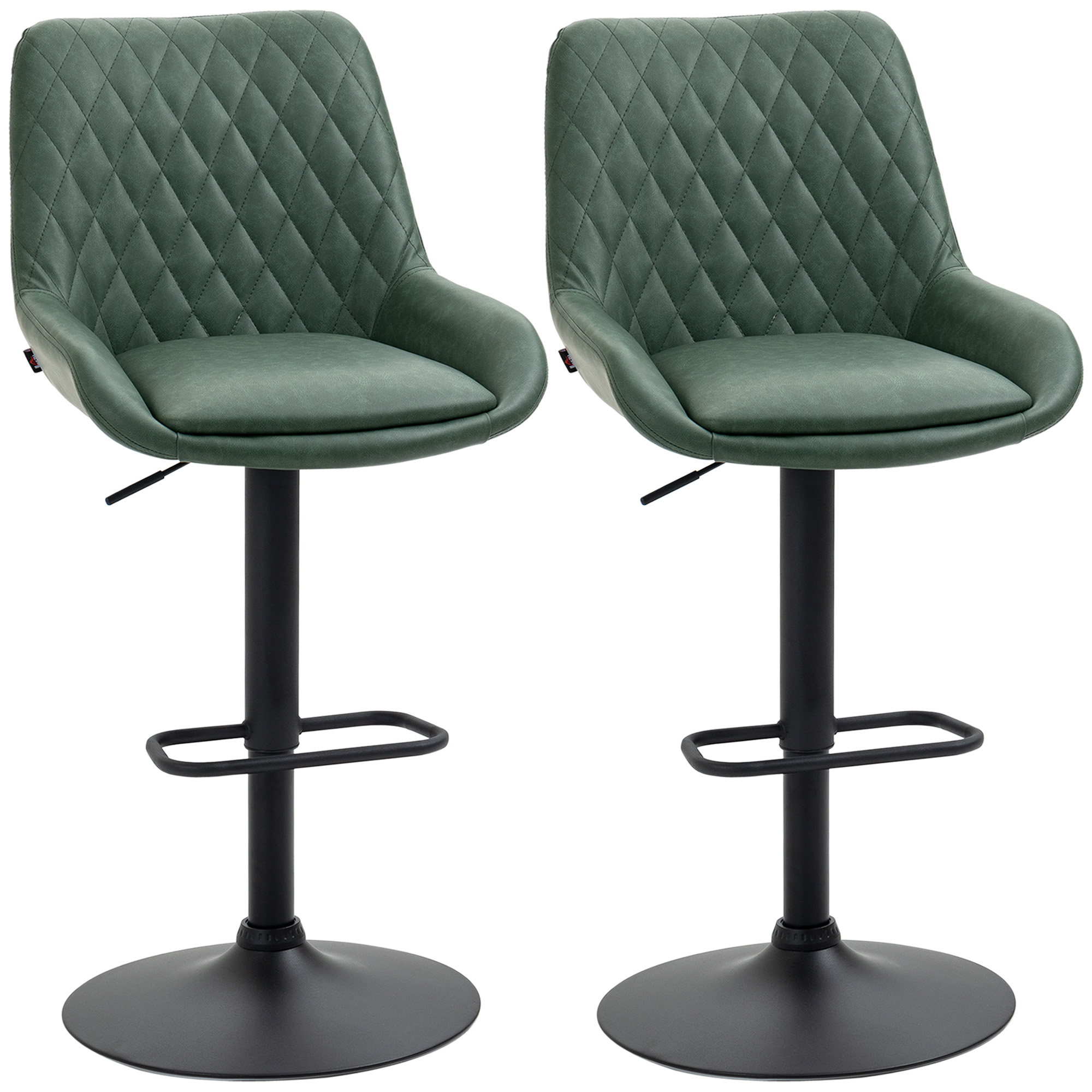 Retro Adjustable Bar Stools Set of 2 - Green - Life Essentials