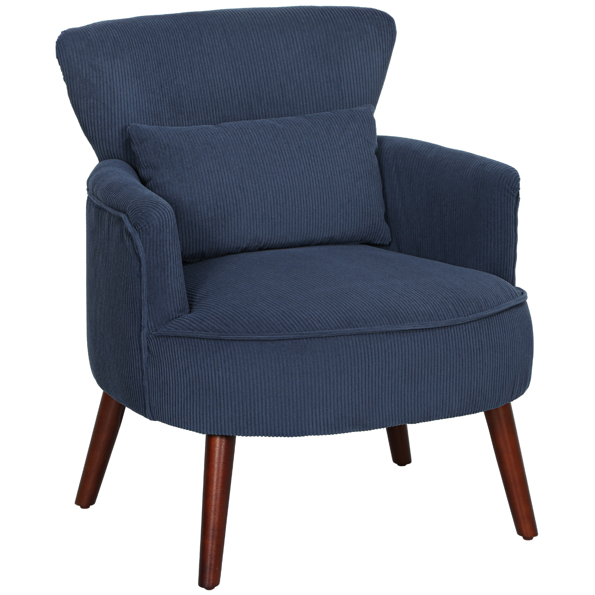 HERON Corduroy Retro Accent Chair - Blue - Life Essentials