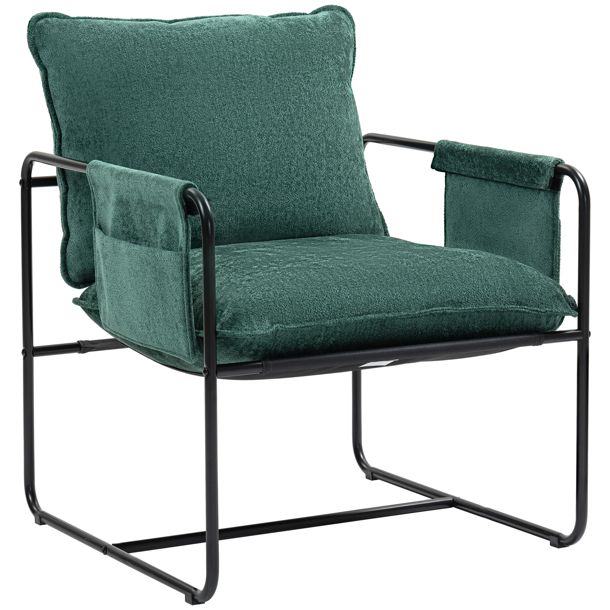 HERON Minimal Padded Accent Chair, with Pockets - Green - Life Essentials