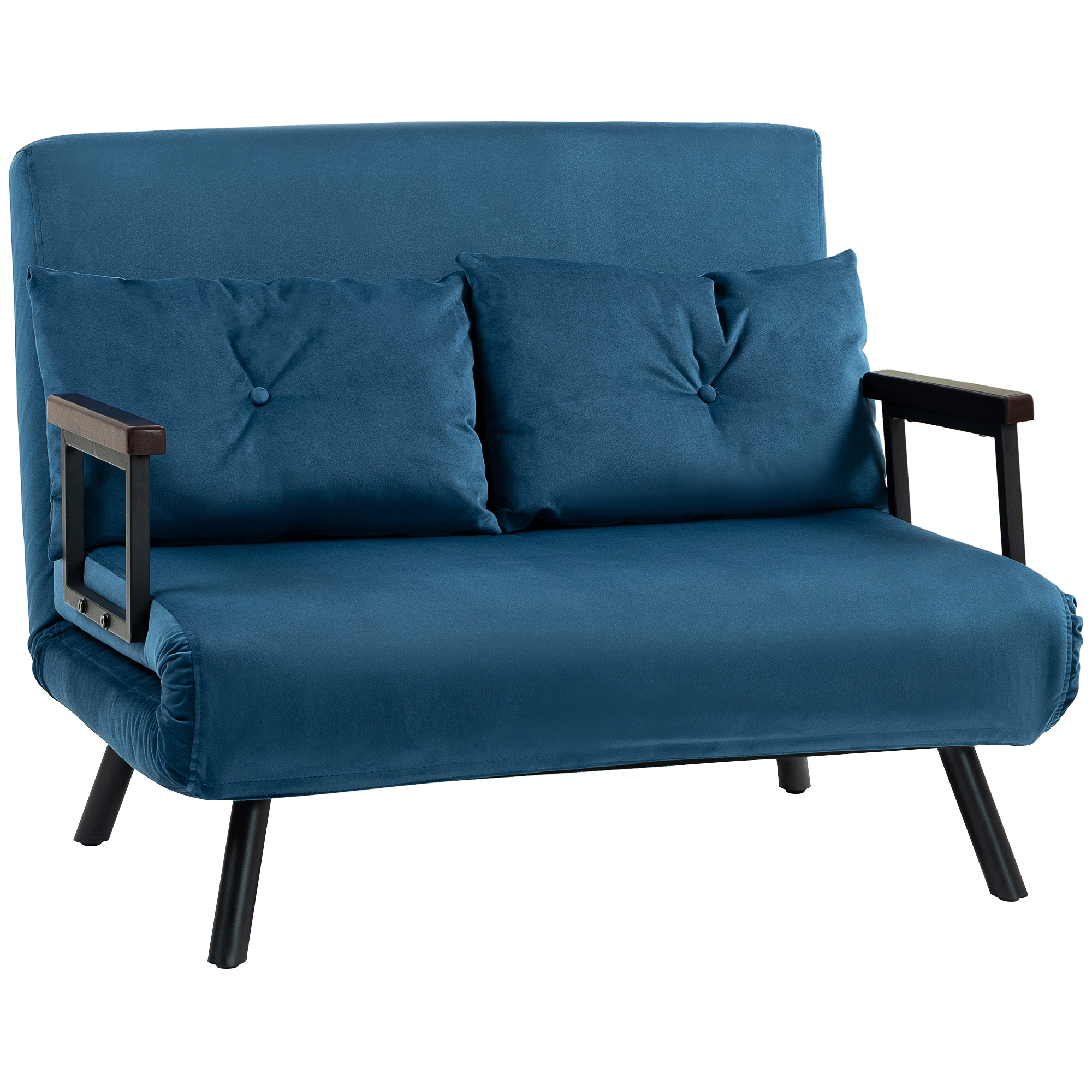 Scott Click Clack Sofa Bed with 2 Cushions - Navy Blue - Life Essentials