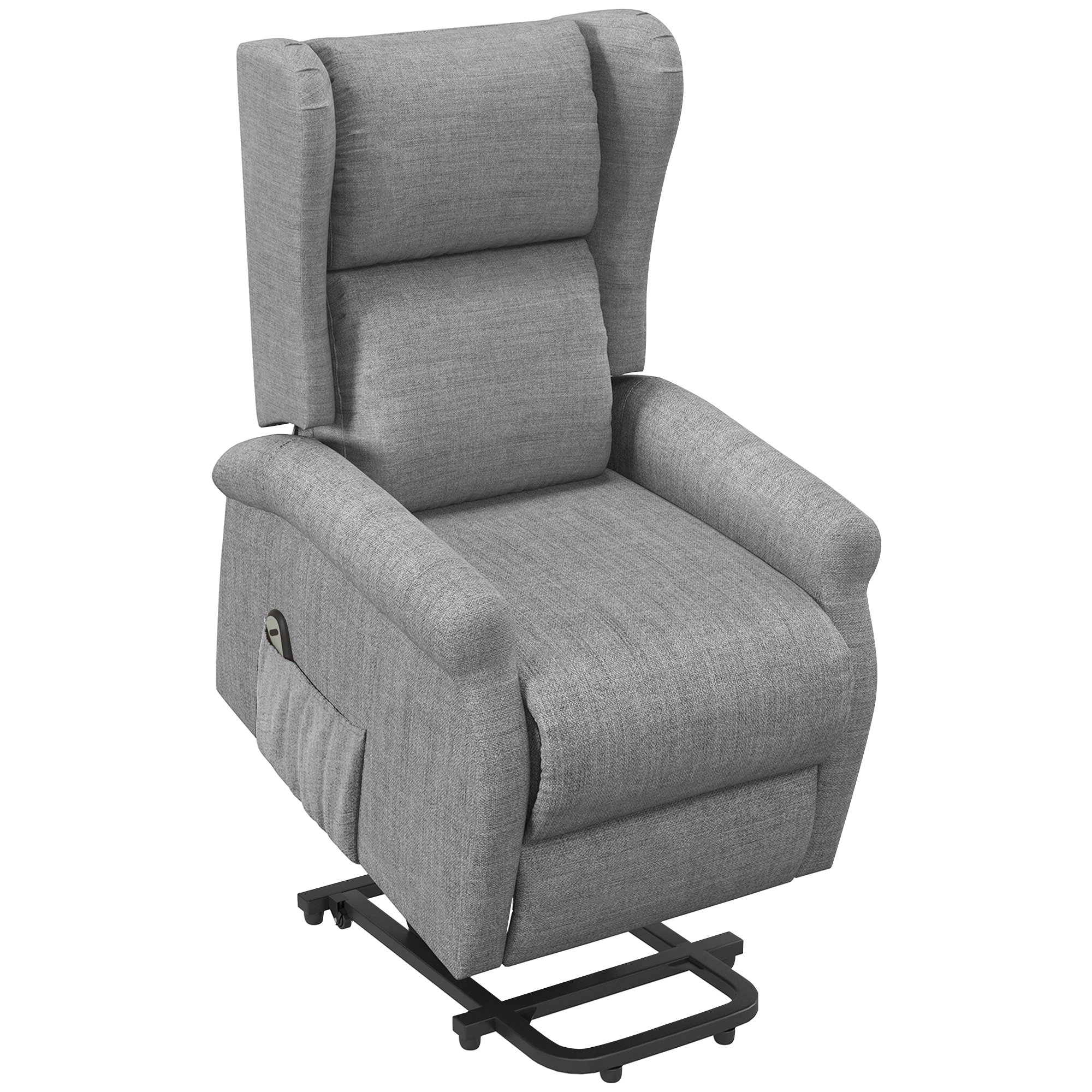 Fabric Electric Recliner Chair Recliner Armchair with Remote Control - Grey - Life Essentials