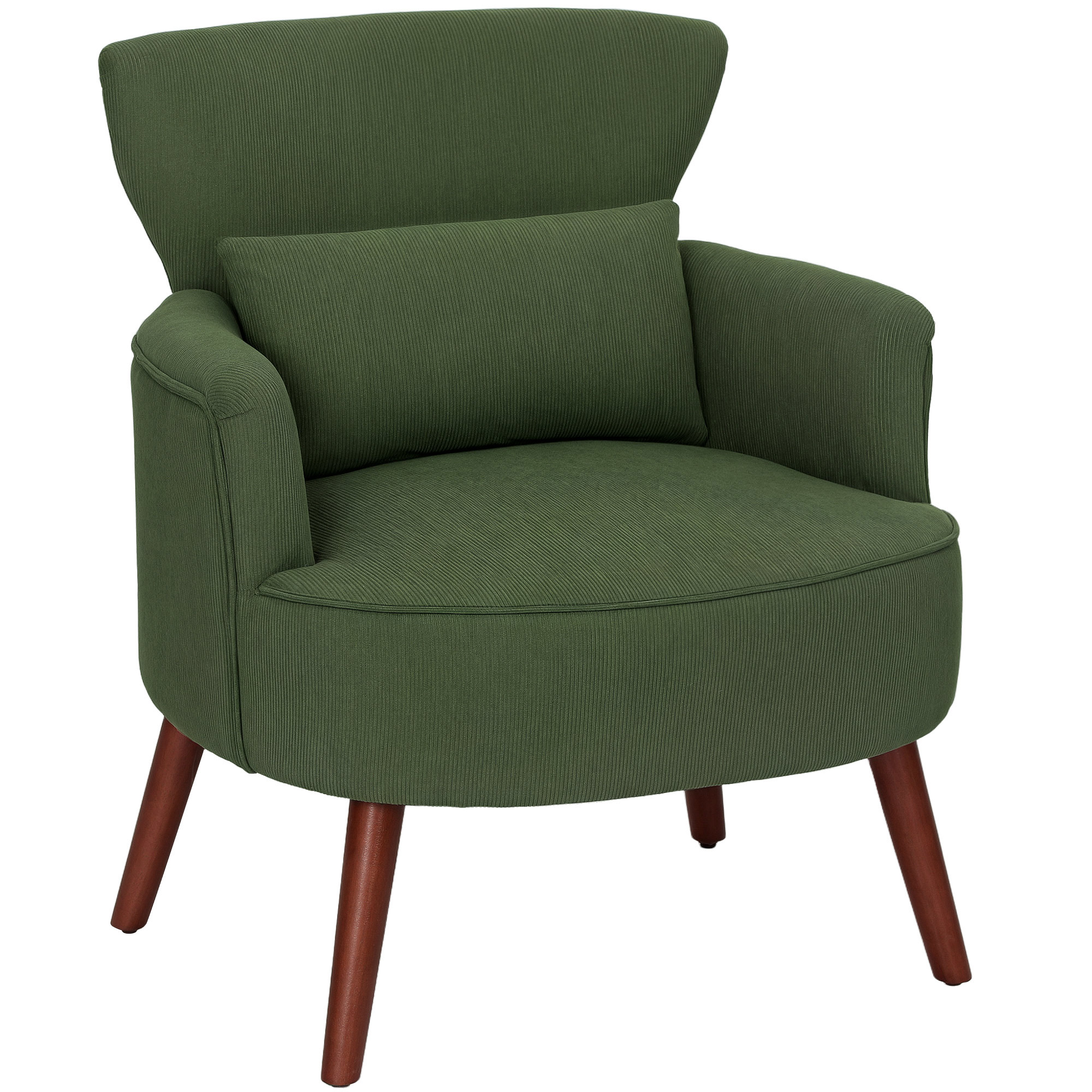 HERON Corduroy Retro Accent Chair - Green - Life Essentials