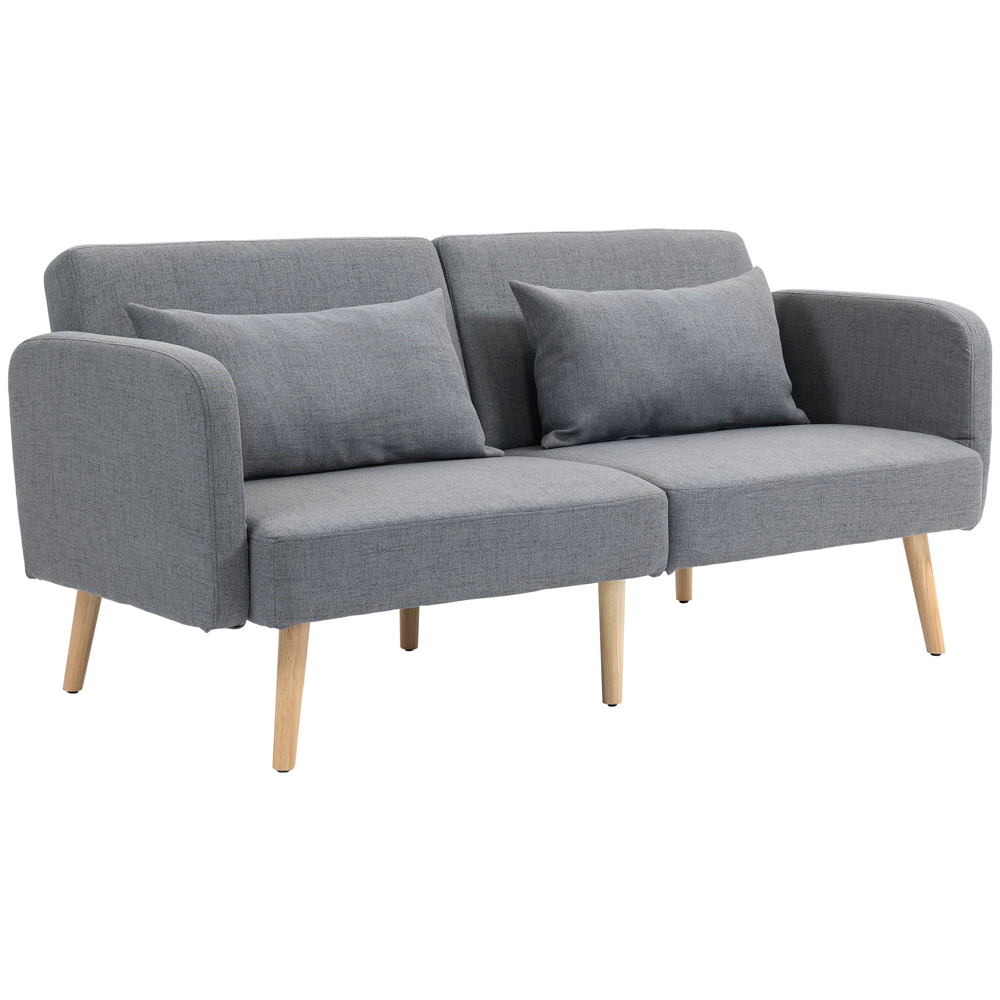 Scott 3/2 Seater Sofa Bed Convertible with 2 Cushions - Grey - Life Essentials