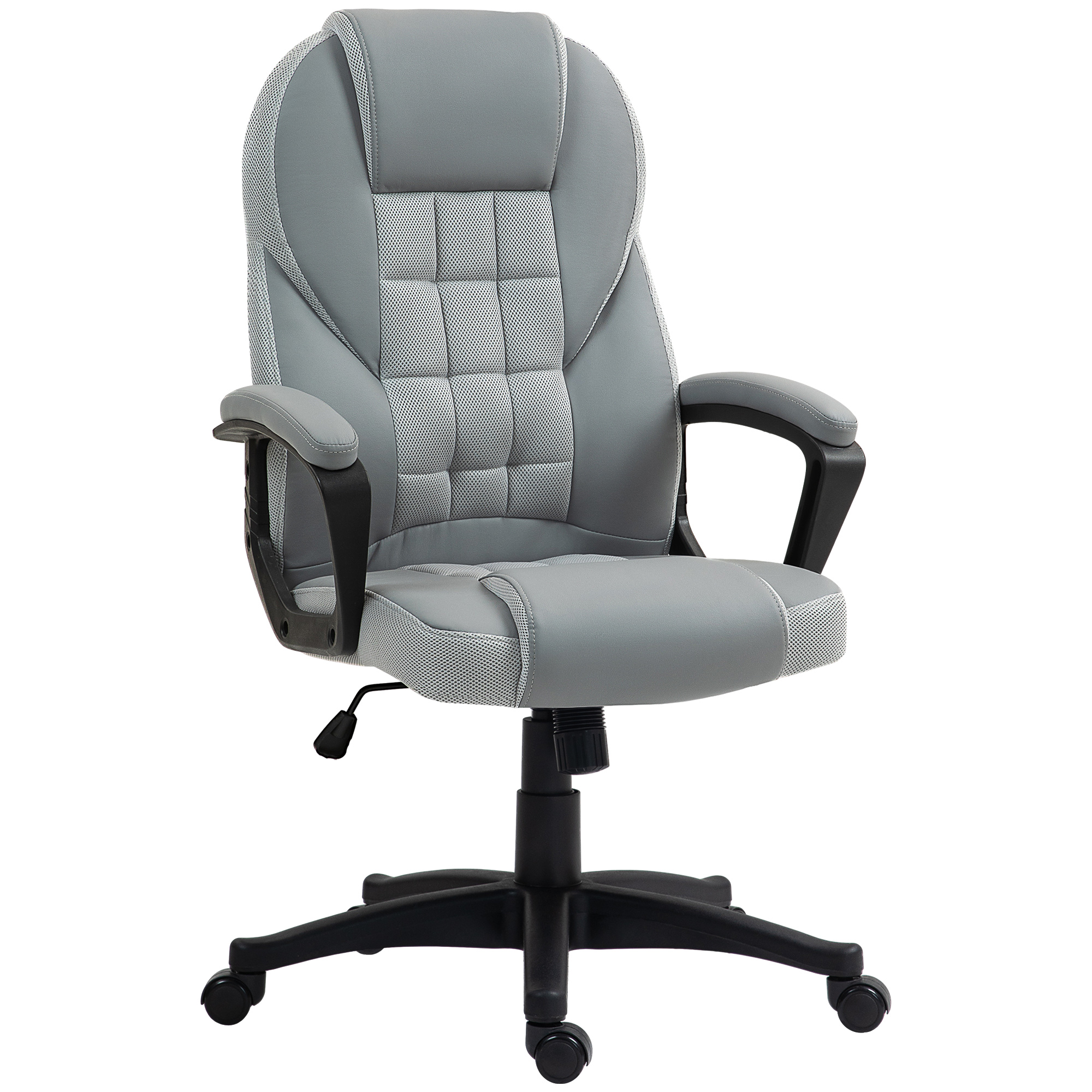 Scott Faux Leather Office Chair - Grey - Life Essentials